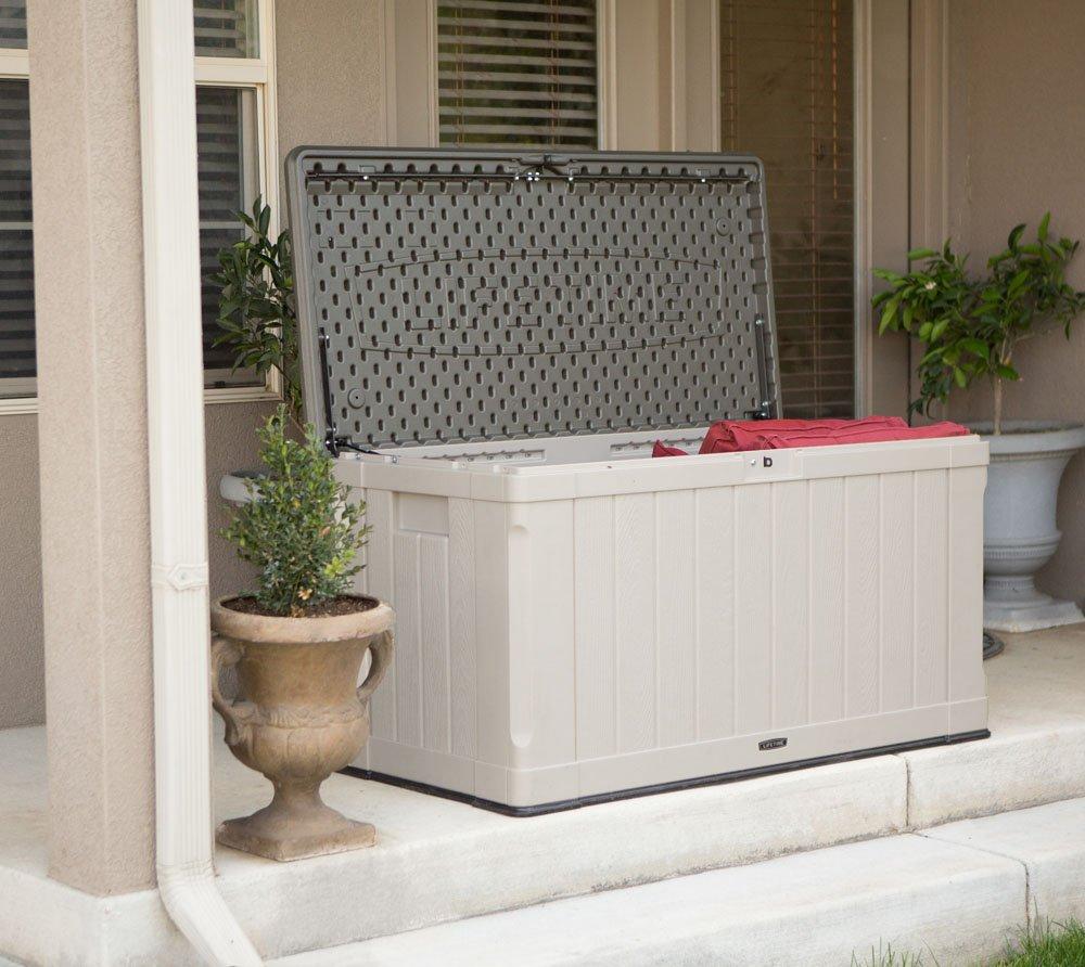Lifetime Lifetime 50.3'' W 116 Gallons Water Resistant Polyethylene Plastic Lockable Deck Box in Tan