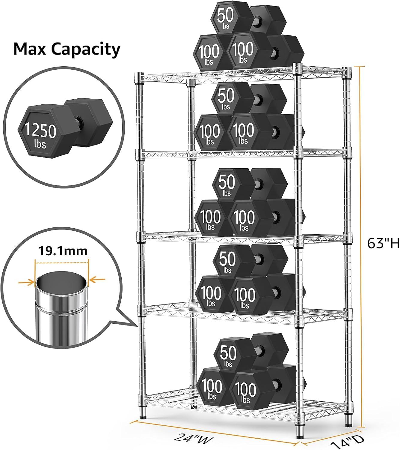 Heavy Duty Steel 4-Shelf Adjustable Storage Rack