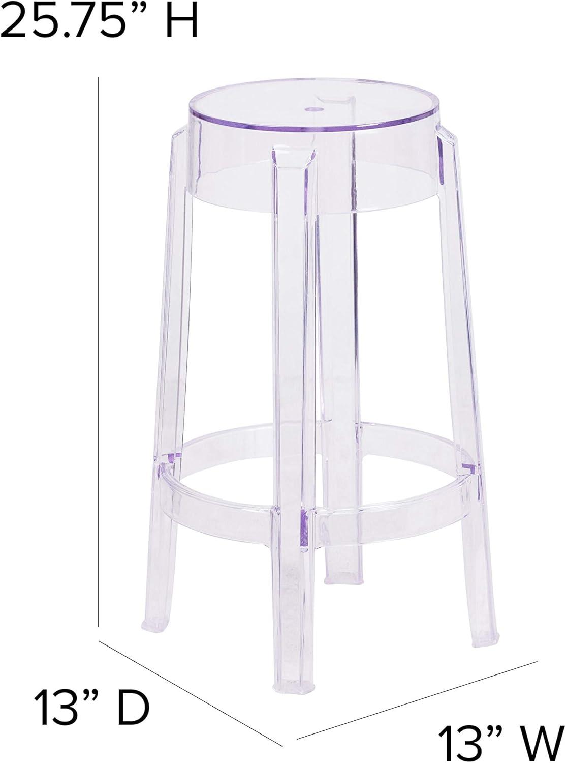 Flash Furniture 25.75'' High Transparent Counter Height Stool