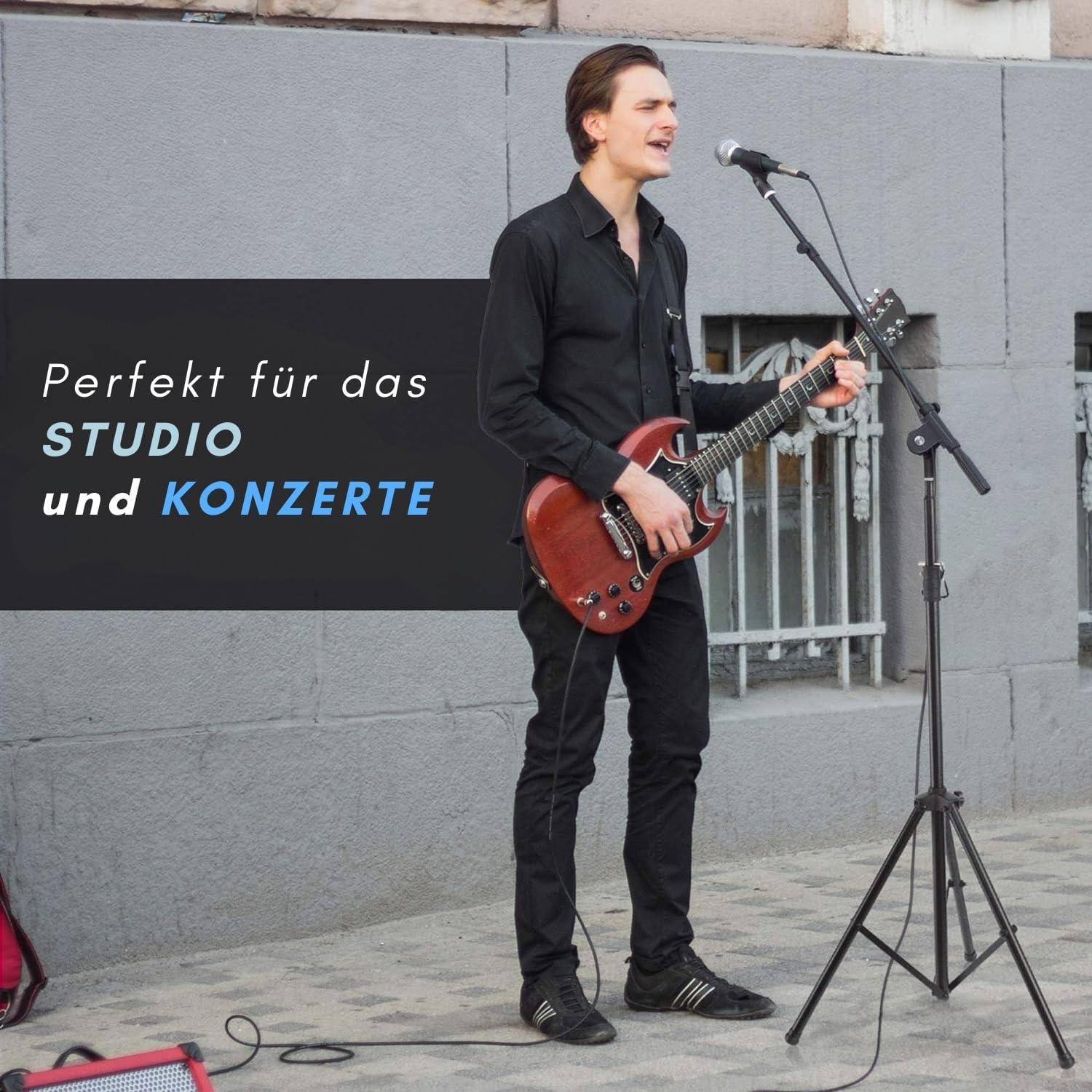 Pyle Heavy-Duty Tripod Microphone Stand with Adjustable Boom Arm - PMKS56, 51.2" to 78.75"