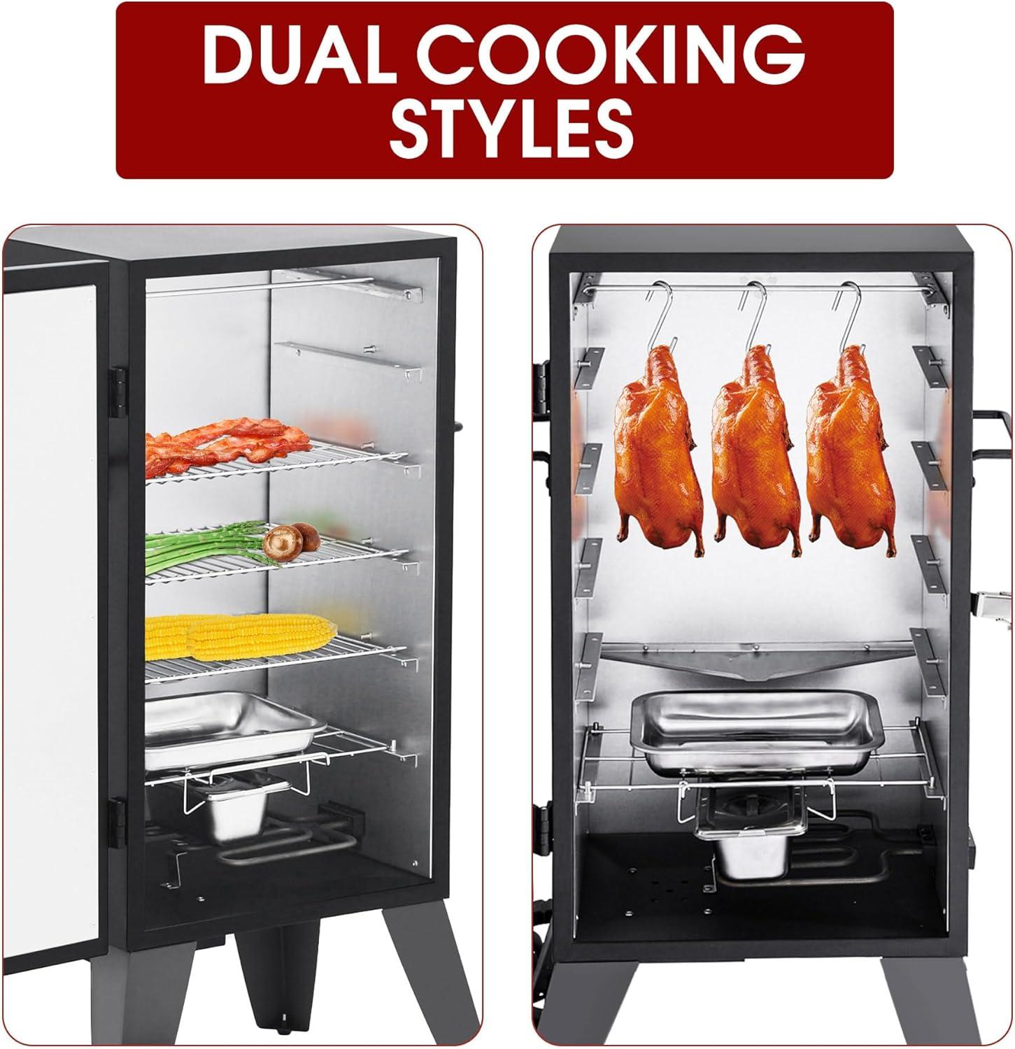 Royal Gourmet Royal Gourmet 28-Inch Analog Electric Smoker with 3 Cooking Grates, 1350W Output, Adjustable Temperature Control, Black