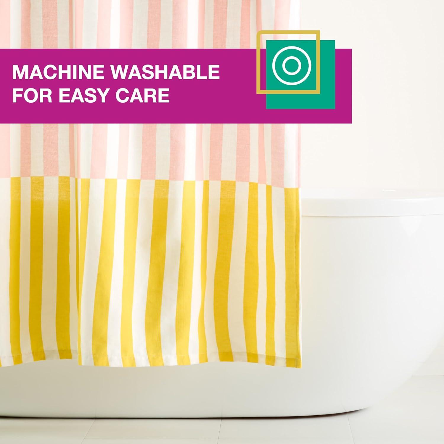 Town & Country Living Town & Country Play Adeline Offset Stripe Fabric Shower Curtain 70"X72"