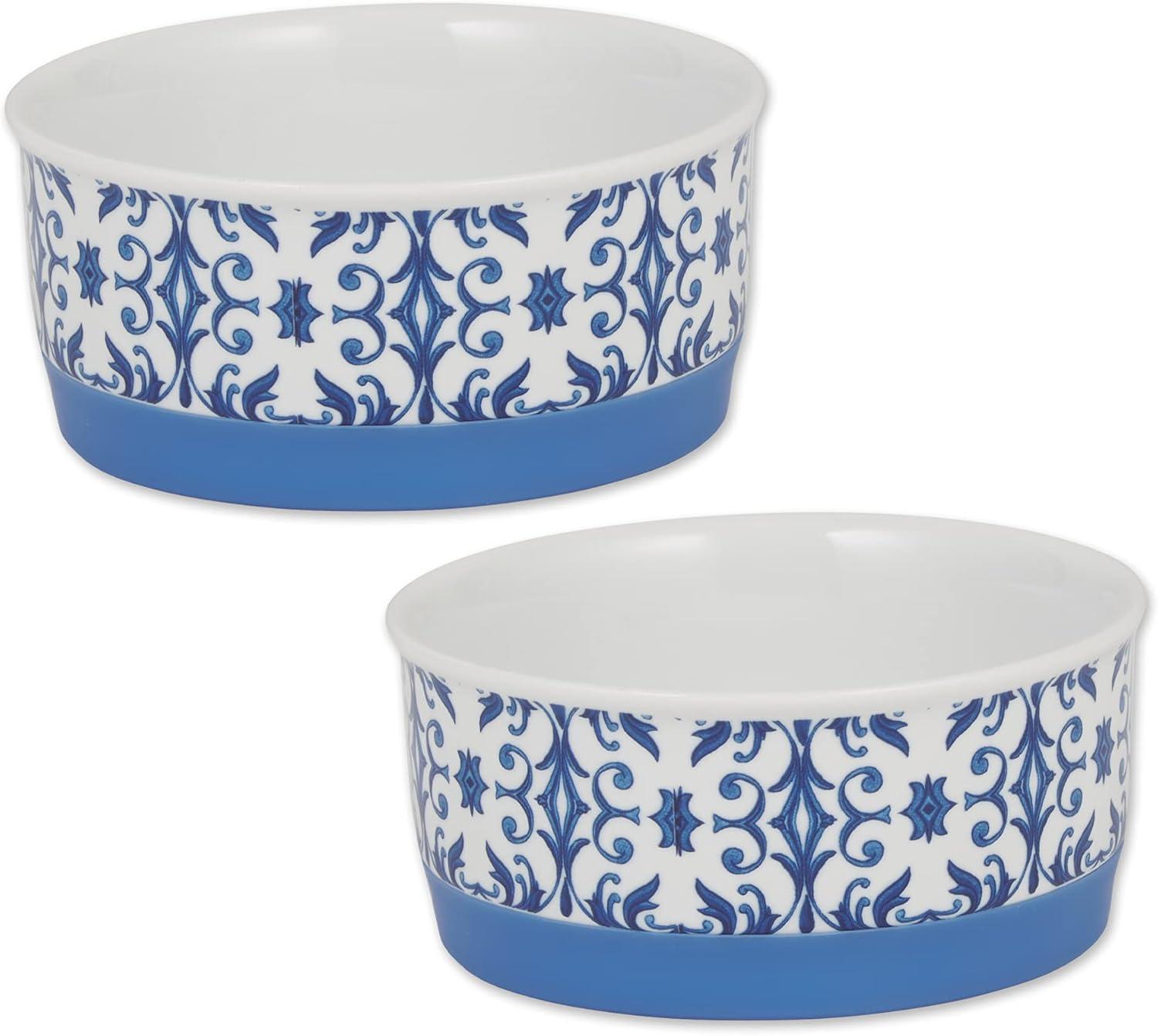 Pet Bowl - Portuguese Tile Small 4.25Dx2H SET/2