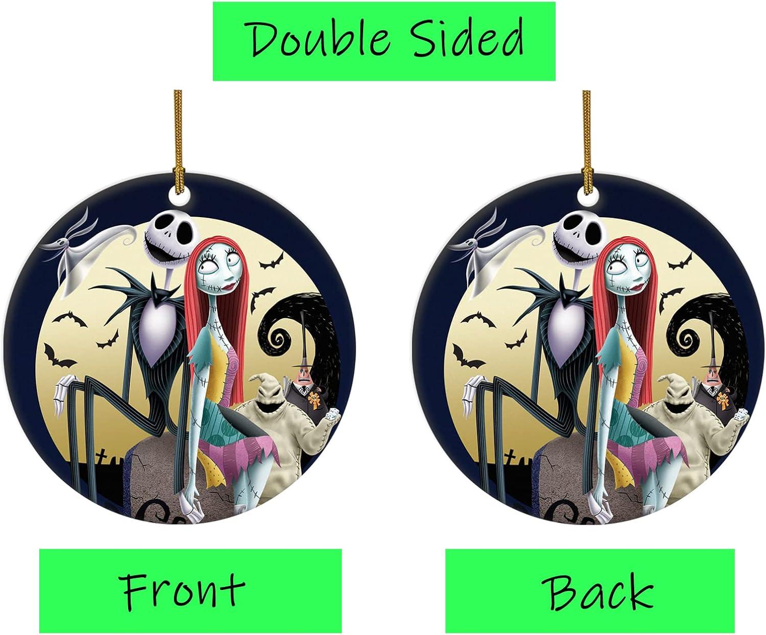 Nightmare Before Christmas Ceramic Ornament with Jack and Sally