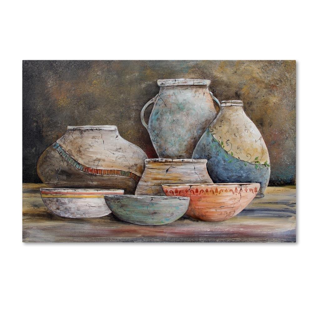 Trademark Fine Art - 22"x32" Jean Plout 'Clay Pottery Still Life 1' Canvas Art