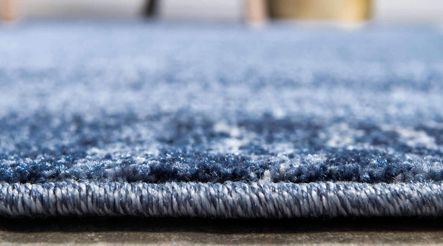 Unique Loom Sarah Del Mar 5 x 8 (ft) Loomed Polypropylene Navy Blue/Ivory Rectangular Indoor Geometric Area rug