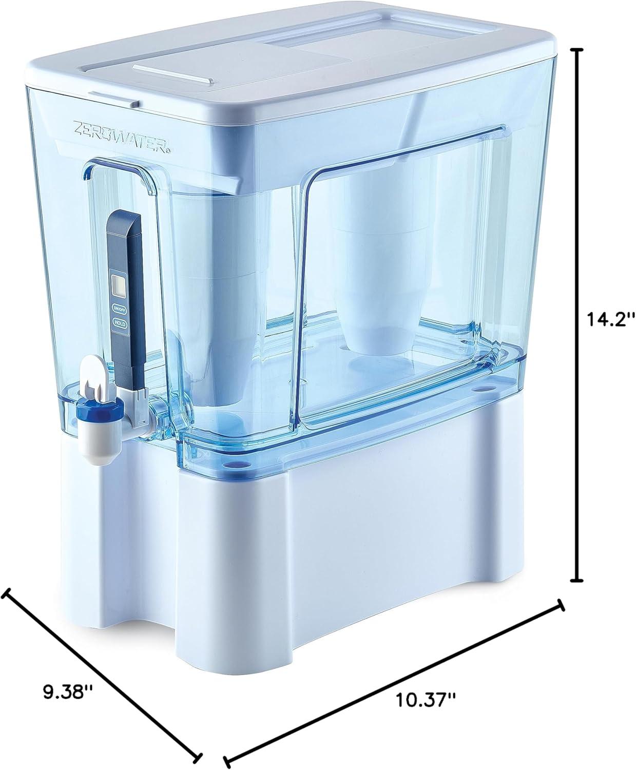 Orblue 52-Cup 5-Stage Water Filter Pitcher Dispenser With 5-Stage 0 TDS Zero Water Filter – IAPMO Certified To Reduce Metals, Chlorine, Lead, Chromium, And Forever Chemicals PFOA/PFOS