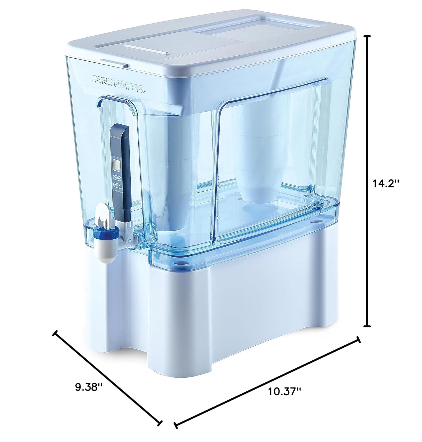 ZeroWater 52-cup Ready Read Dispenser: BPA-Free Water Filtration System, Filters Odors, Sediment, Mercury, Lead, Chlorine