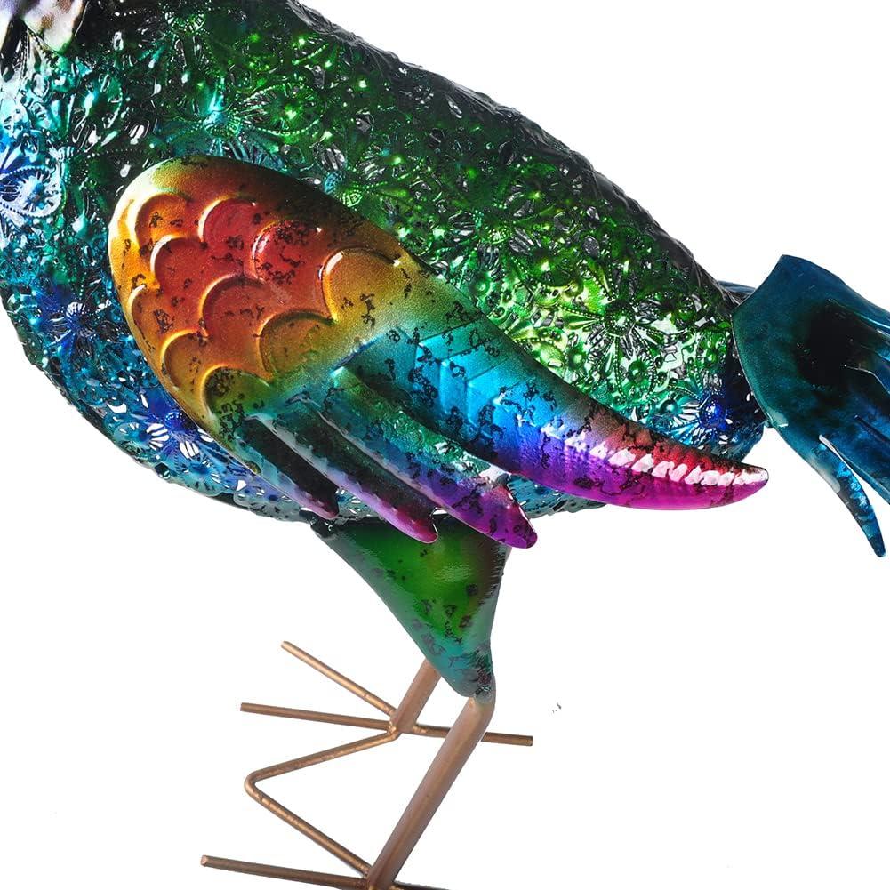 Colorful Metal Peacock Yard Art Sculpture for Outdoor Decoration