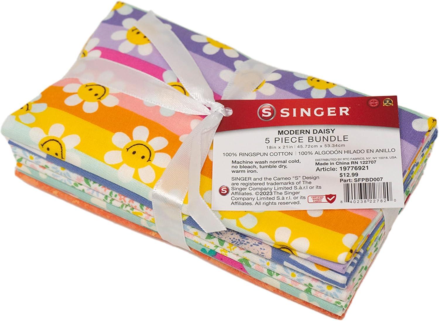 Singer, 100% Cotton, Lemon Floral 5Pc Bundle