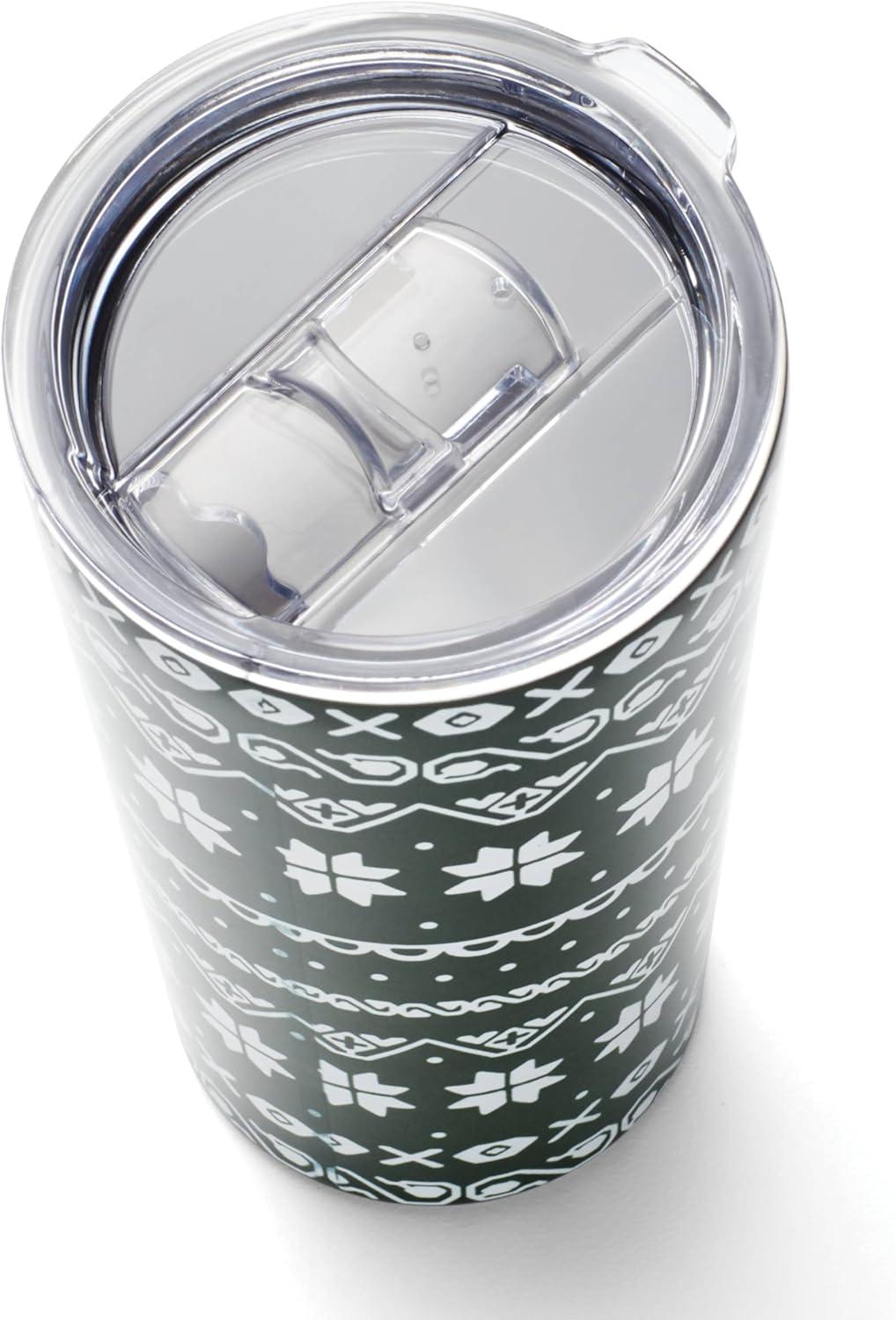 Festive Stainless Steel Highball Tumblers Set of 4 with Lids