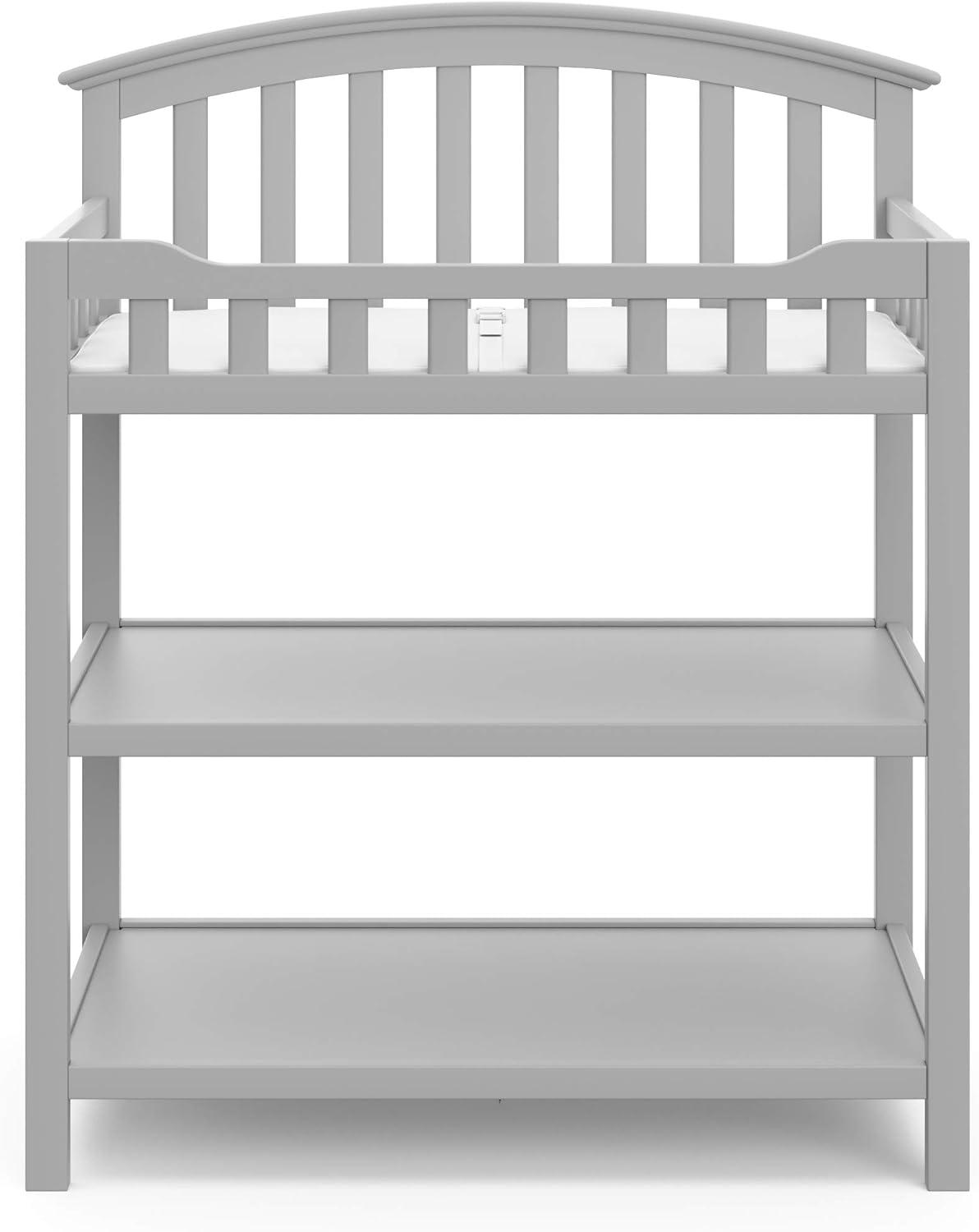 Graco Infant Wood Changing Table with Changing Pad, Pebble Gray