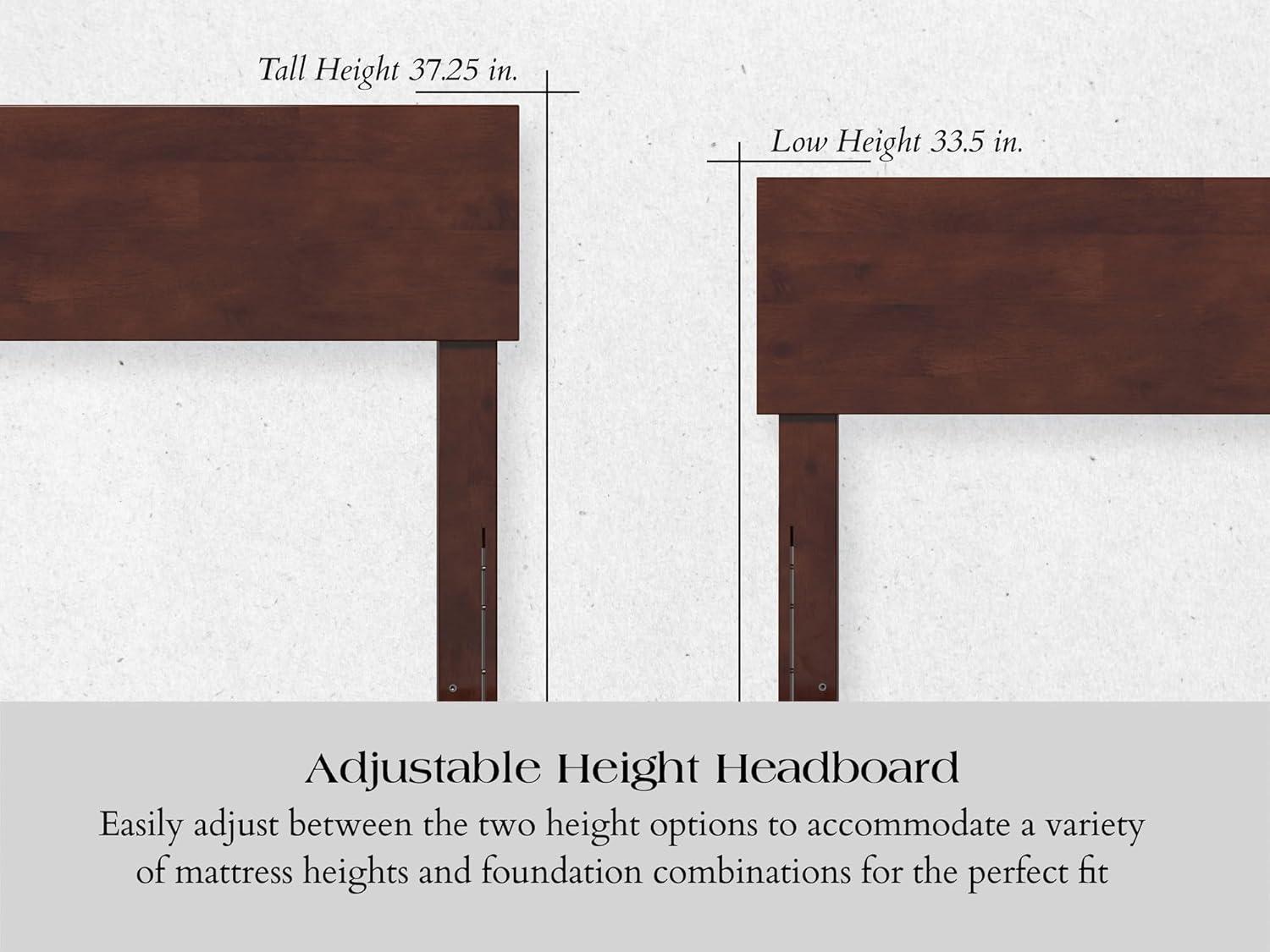 AFI Furnishings Orlando Twin Extra Long Platform Bed with Open Footboard and Turbo Charger in Walnut