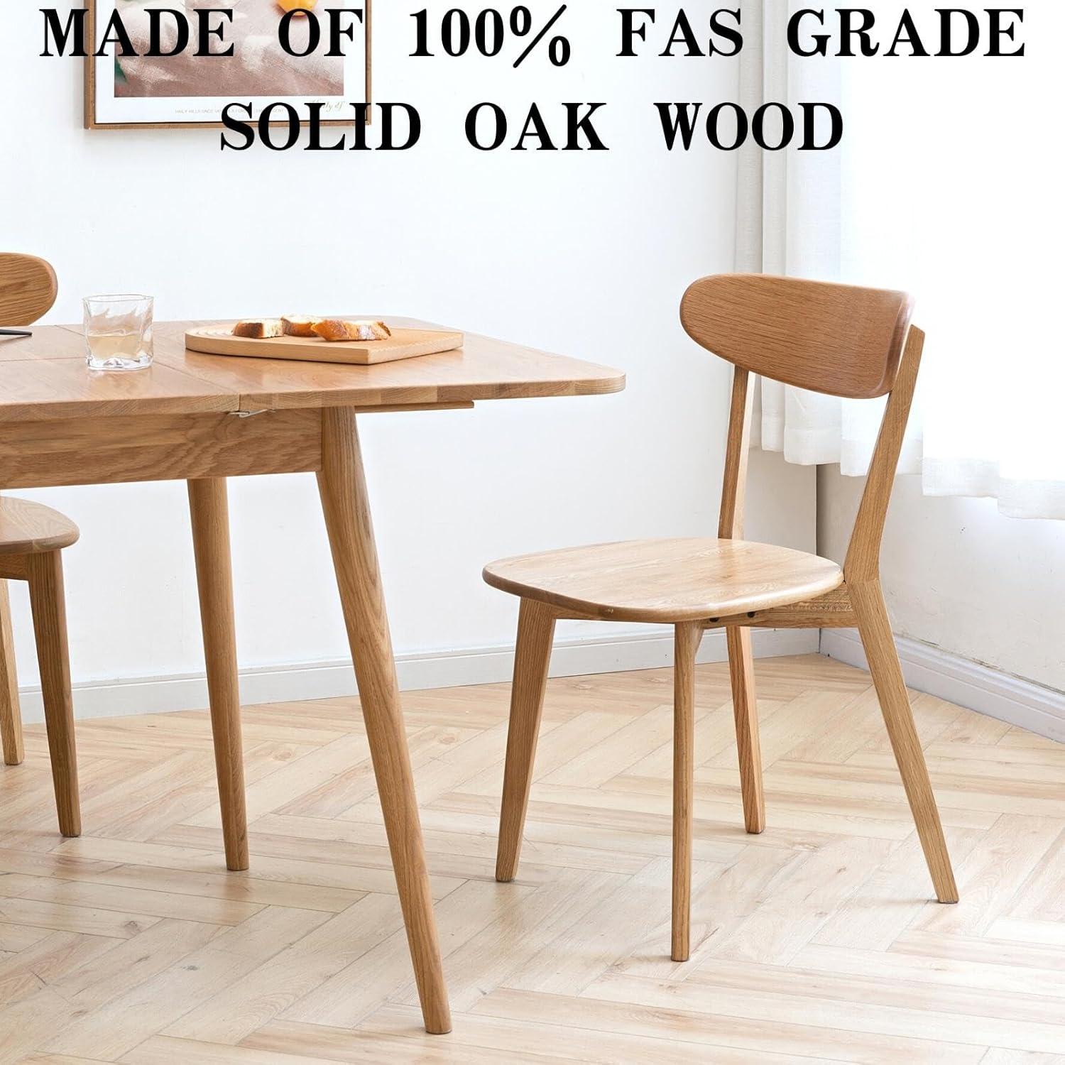 Resenkos Modern Farmhouse Wood Dining Chair with Oak Finish, Natural