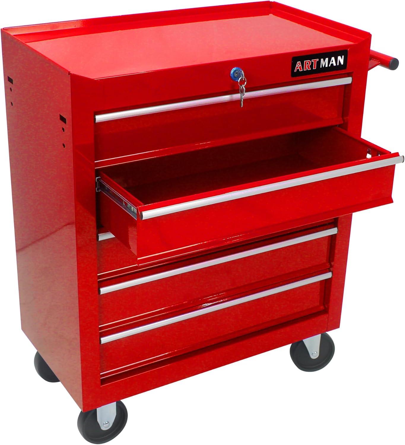 Yesurprise 12.99'' W 5 -Drawer Steel Job Site Storage with Wheels