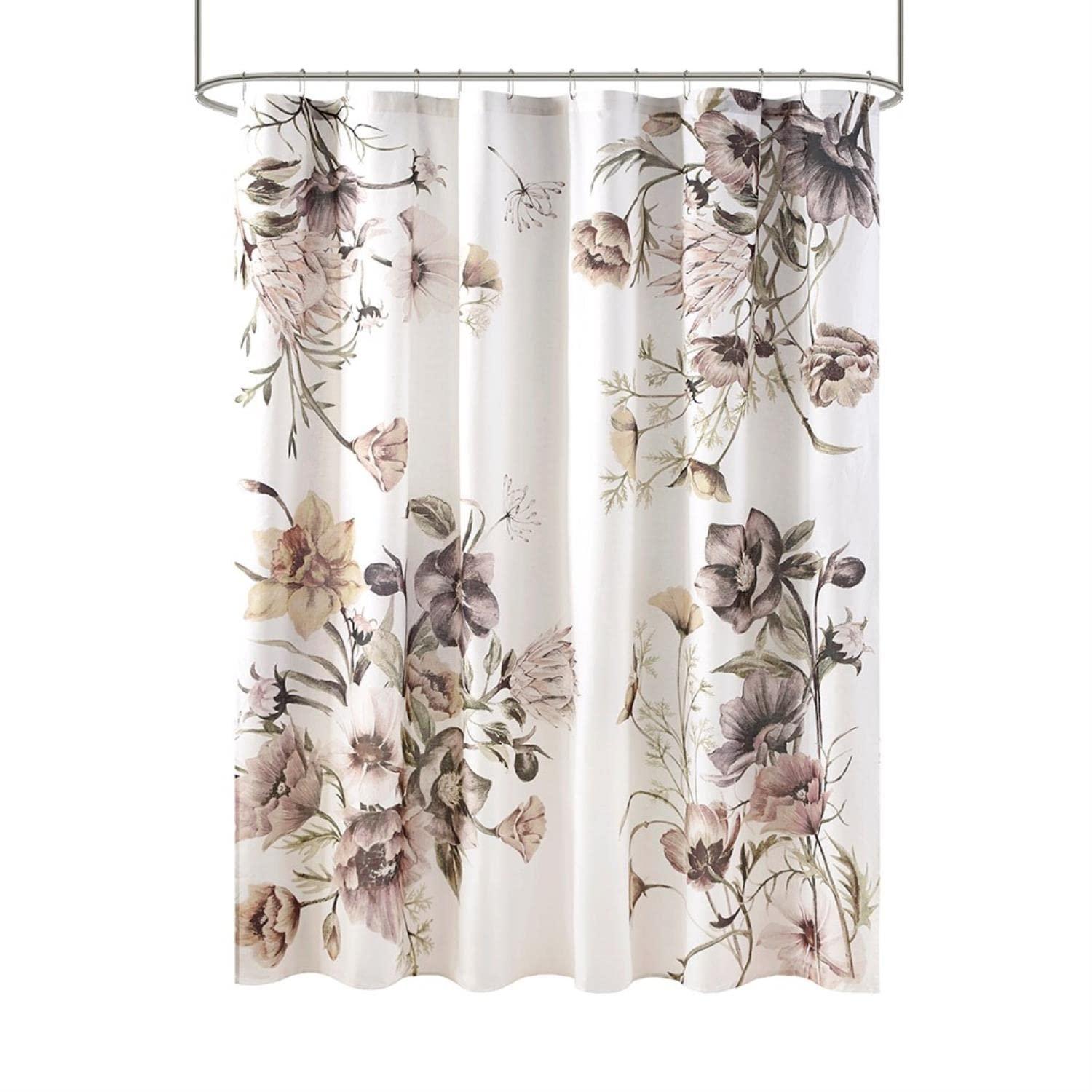 Madison Park Cassandra Printed Cotton Shower Curtain