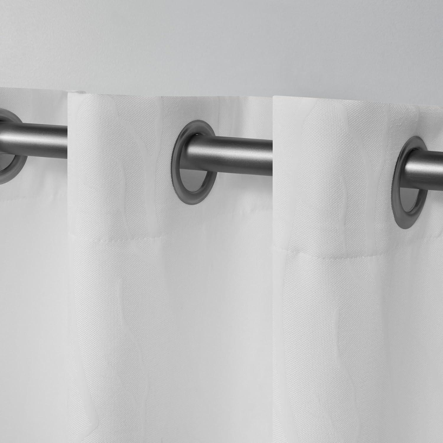 Set of 2 (108"x52") Forest Hill Woven Blackout Grommet Top Window Curtain Panel White - Exclusive Home: Thermal, Room Darkening