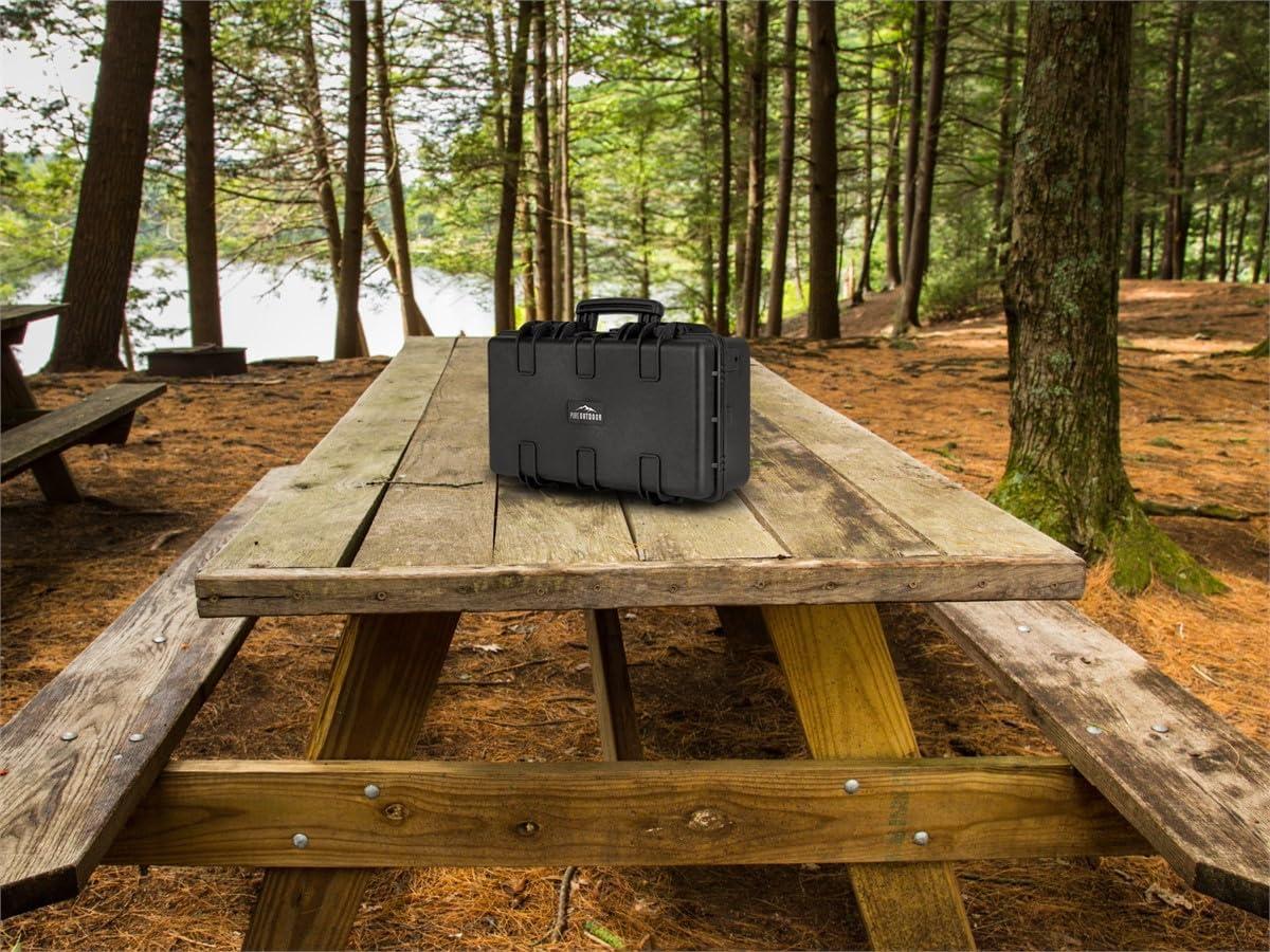Monoprice Weatherproof Hard Case - 22in x 14in x 8in With Customizable Foam, IP67, Shockproof, Customizable Name Plate