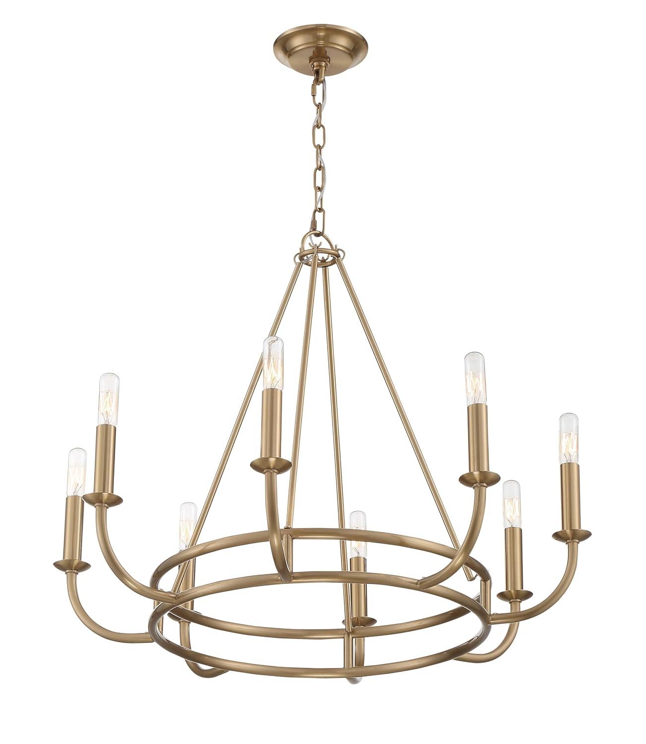 8 Light Chandelier-Aged Brass Finish    -Traditional Installation Crystorama Lighting Bai-A2108-Ag