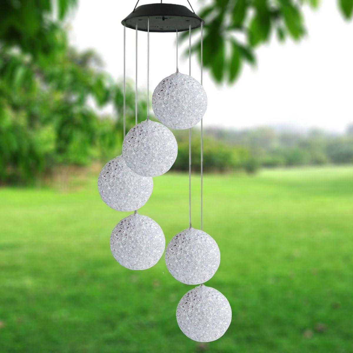 Color Changing Solar Powered Crystal Ball Wind Chime