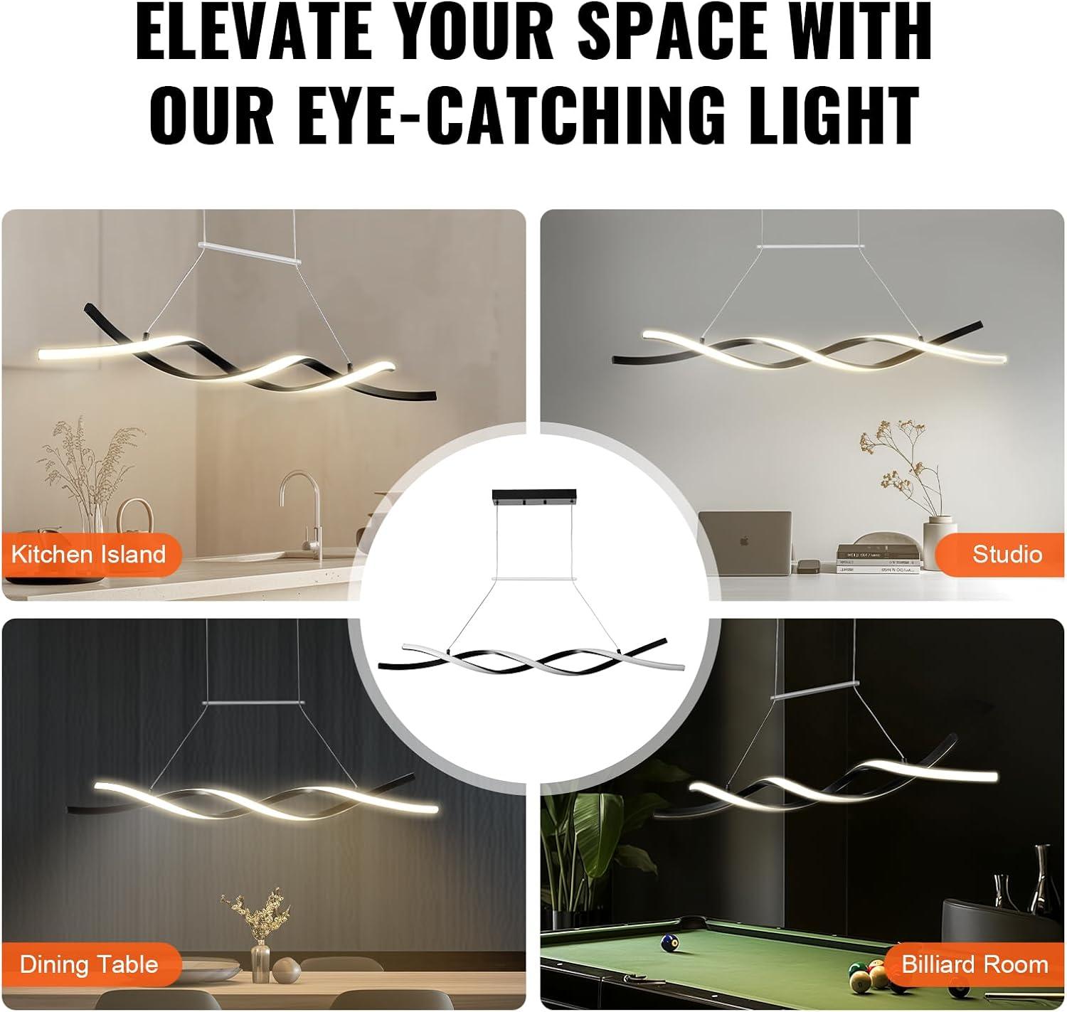 VEVOR 1 - Light Matte Black Chandelier Pendant