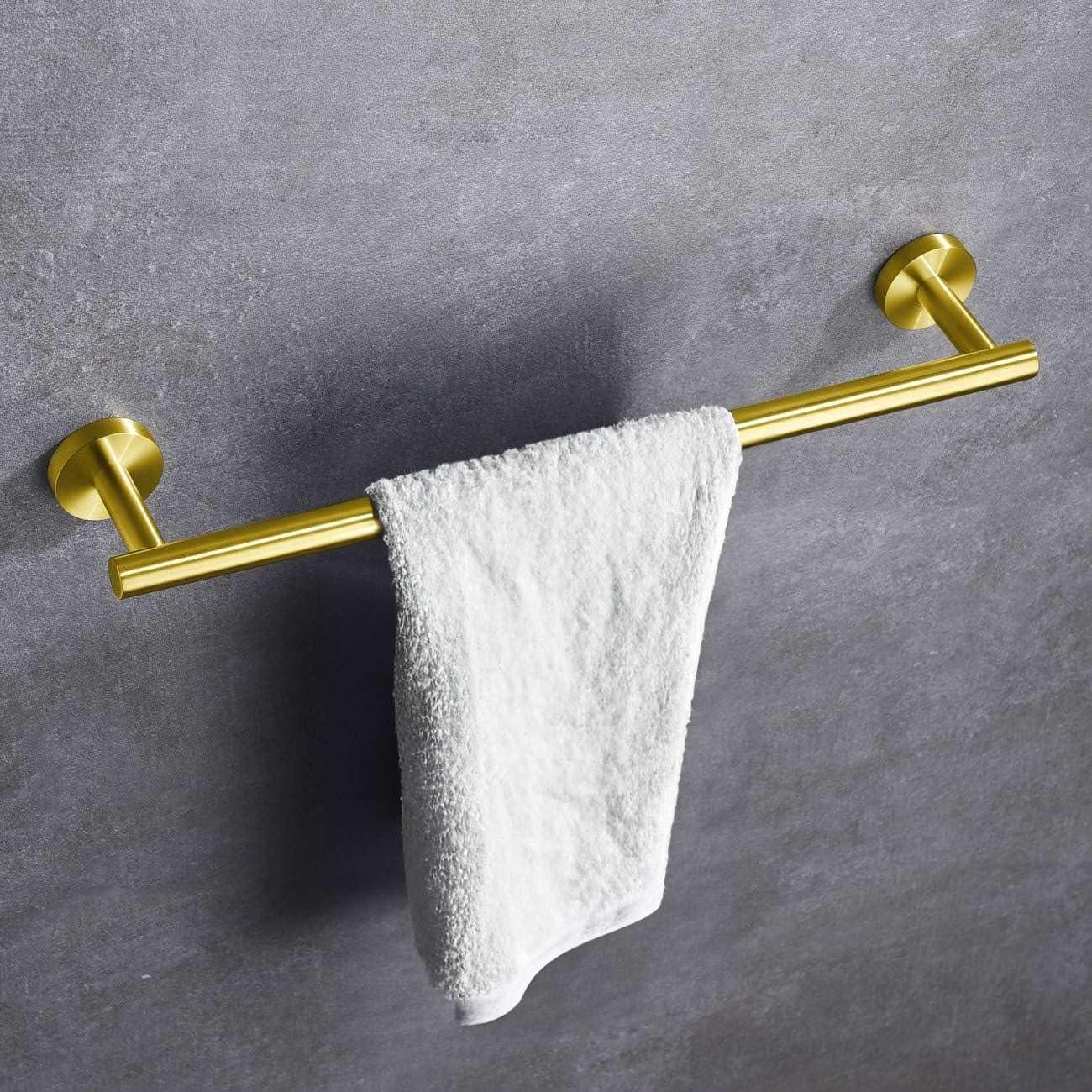 Brushed Gold 18-Inch Stainless Steel Wall Mounted Towel Bar