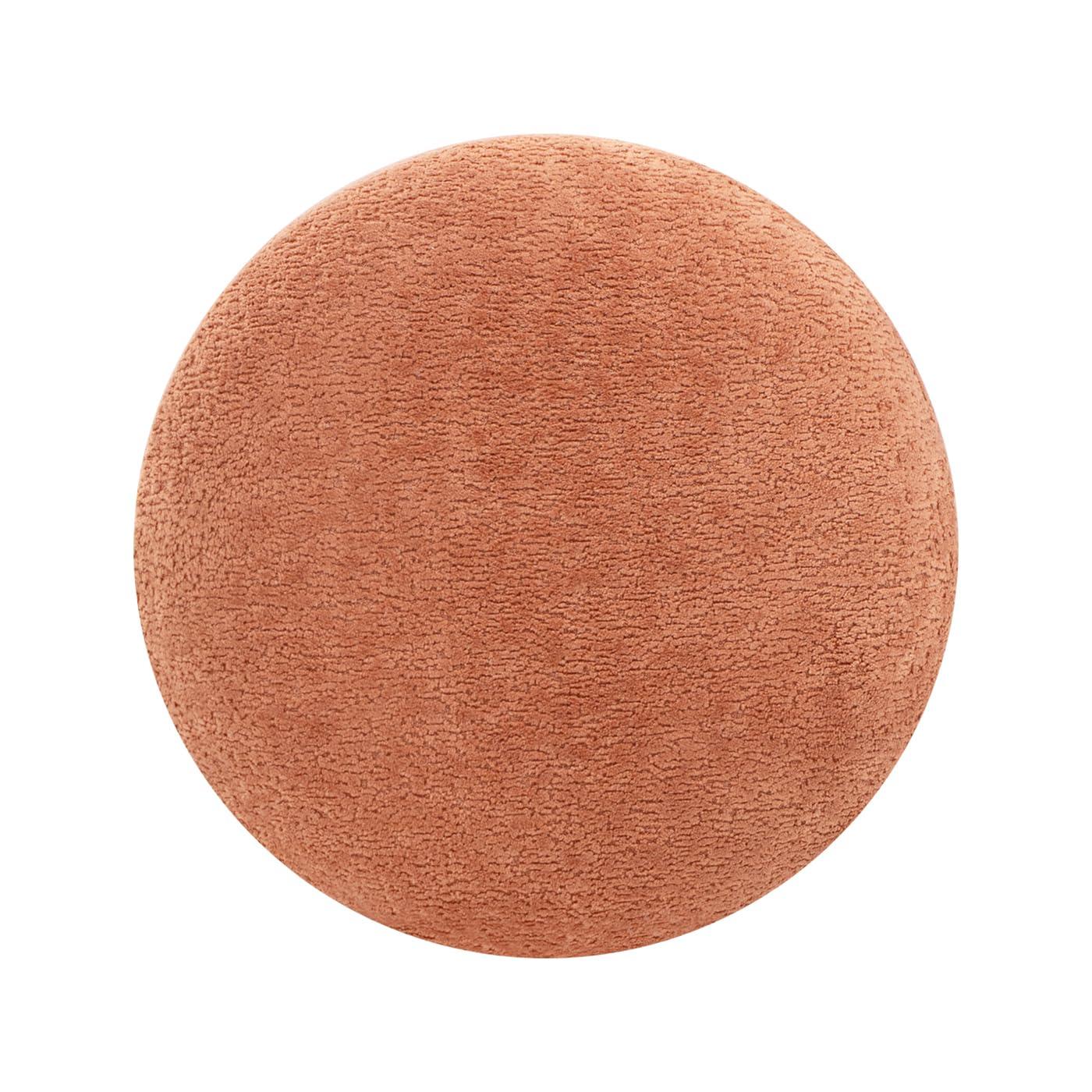 Jennifer Taylor Home Fuji 15" Mushroom Footstool Ottoman, Spice Orange Fleeced Teddy