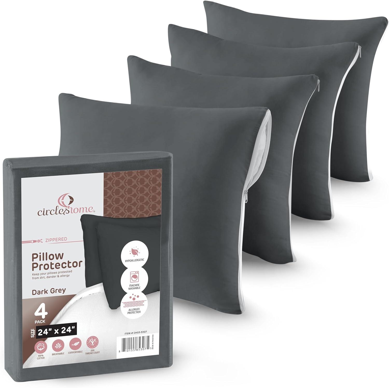 Circles Home, 100% Cotton Zippered Pillow Protector