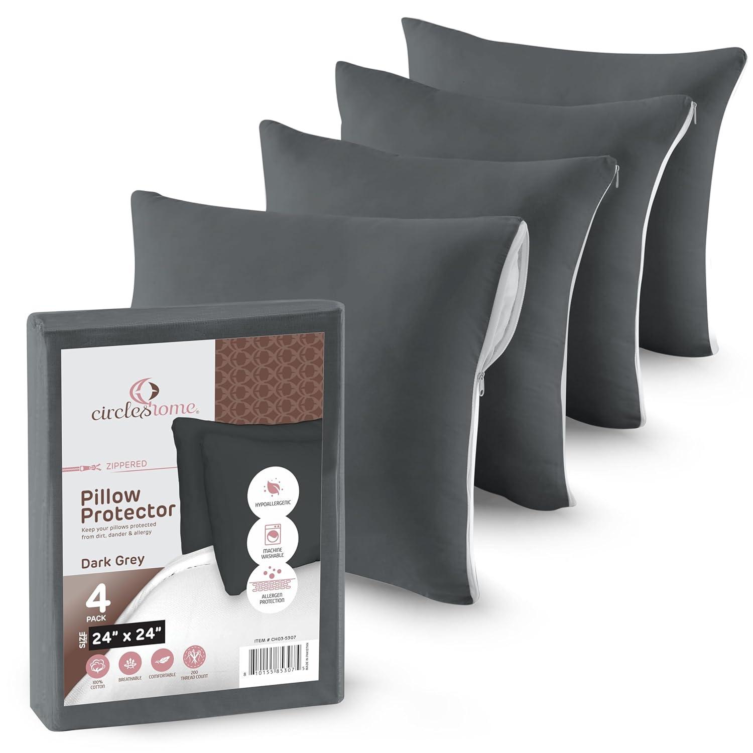 Circles Home, 100% Cotton Zippered Pillow Protector