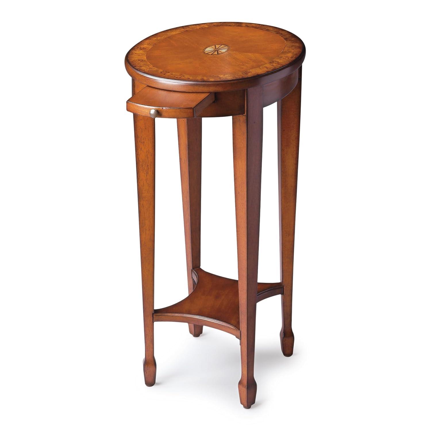 Butler Specialty Traditional Round Accent Table In Olive Ash Burl
