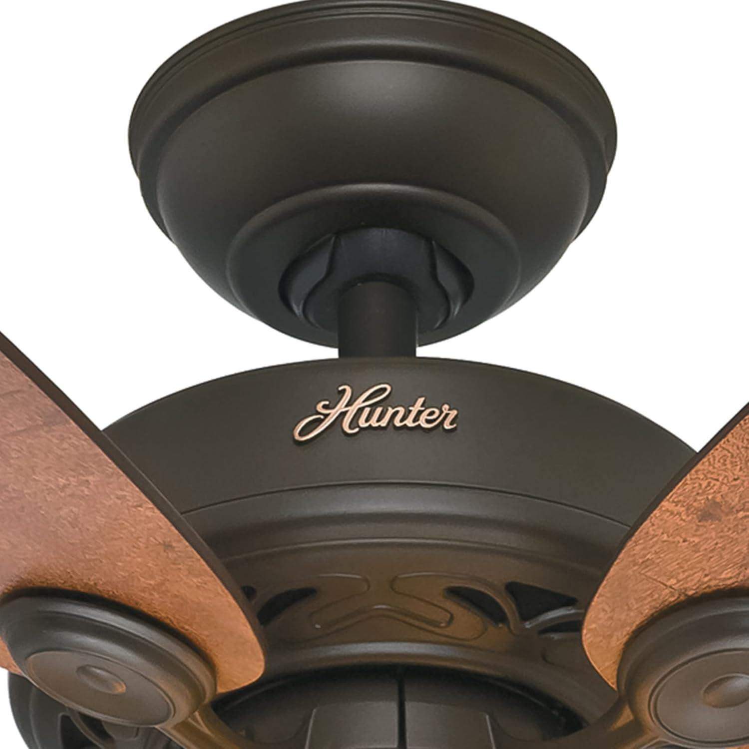 WhisperWind 34" New Bronze Ceiling Fan with Walnut Blades and LED Lights