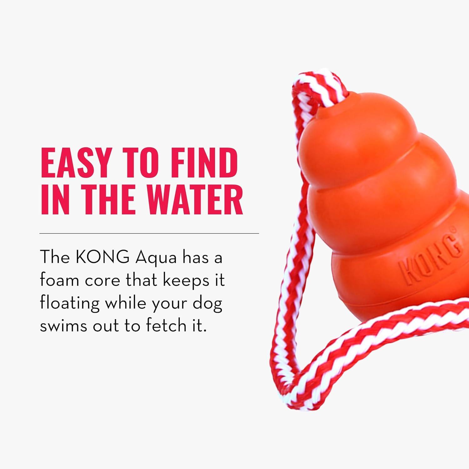 KONG Aqua Retrieval Floating Dog Toy, Orange, Large