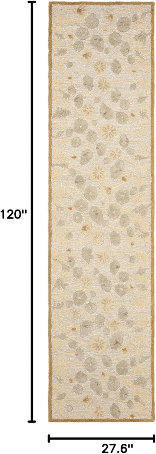 Nutshell Brown Wool Handmade Tufted Runner Rug 2'3" x 10'