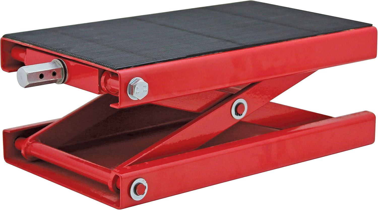 Extreme Max 5001.5044 1100 lb. Motorcycle Scissor Jack for Repair and Maintenance - Wide Non-Slip Padded Deck (9" x 15-1/8")