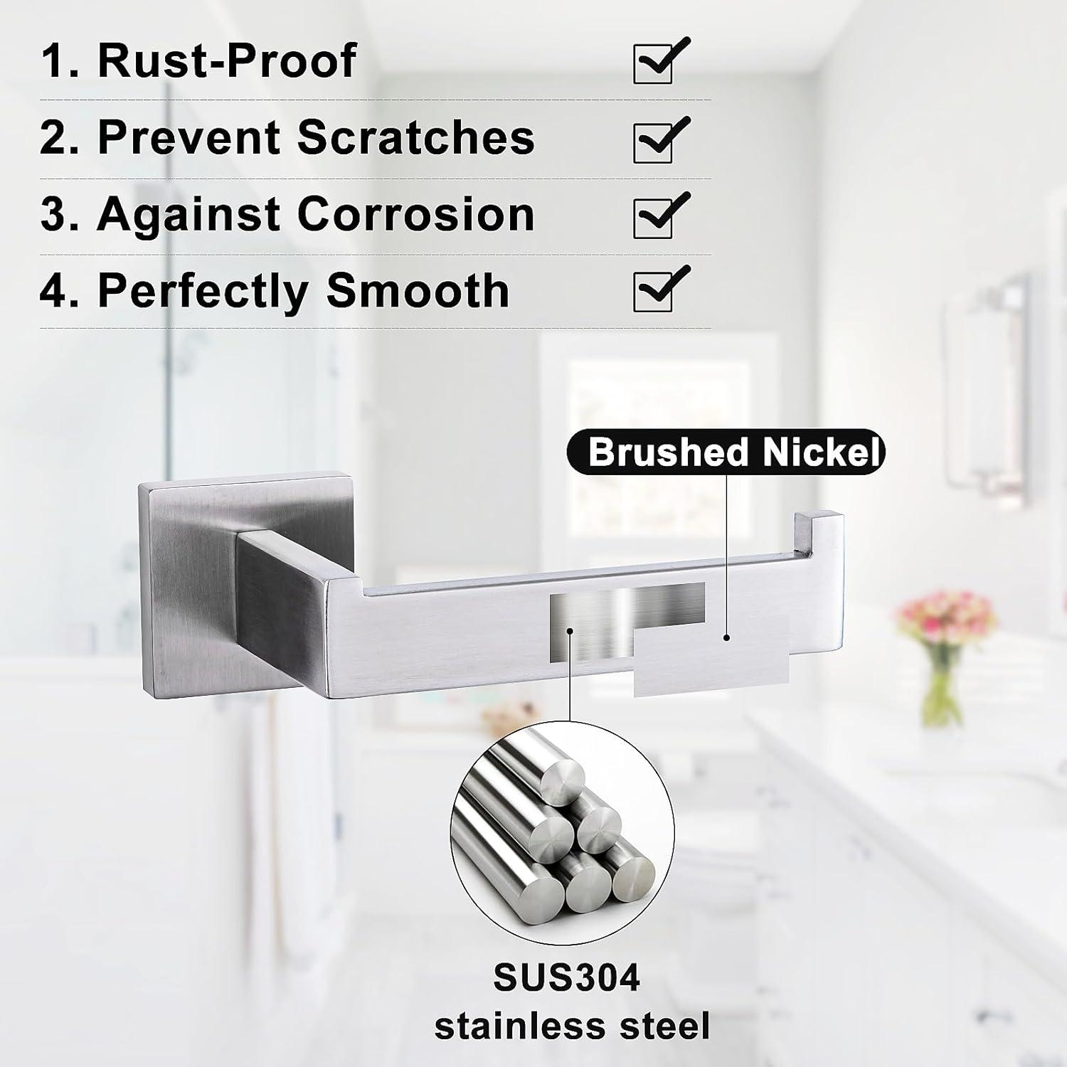 Bathroom Hardware Accessories Set Matte Black,5-Piece Black Towel Bar Set 16" Wall Mounted Towel Holder Stainless Steel-Includes Towel Bar,Robe Towel Hooks,Toilet Paper