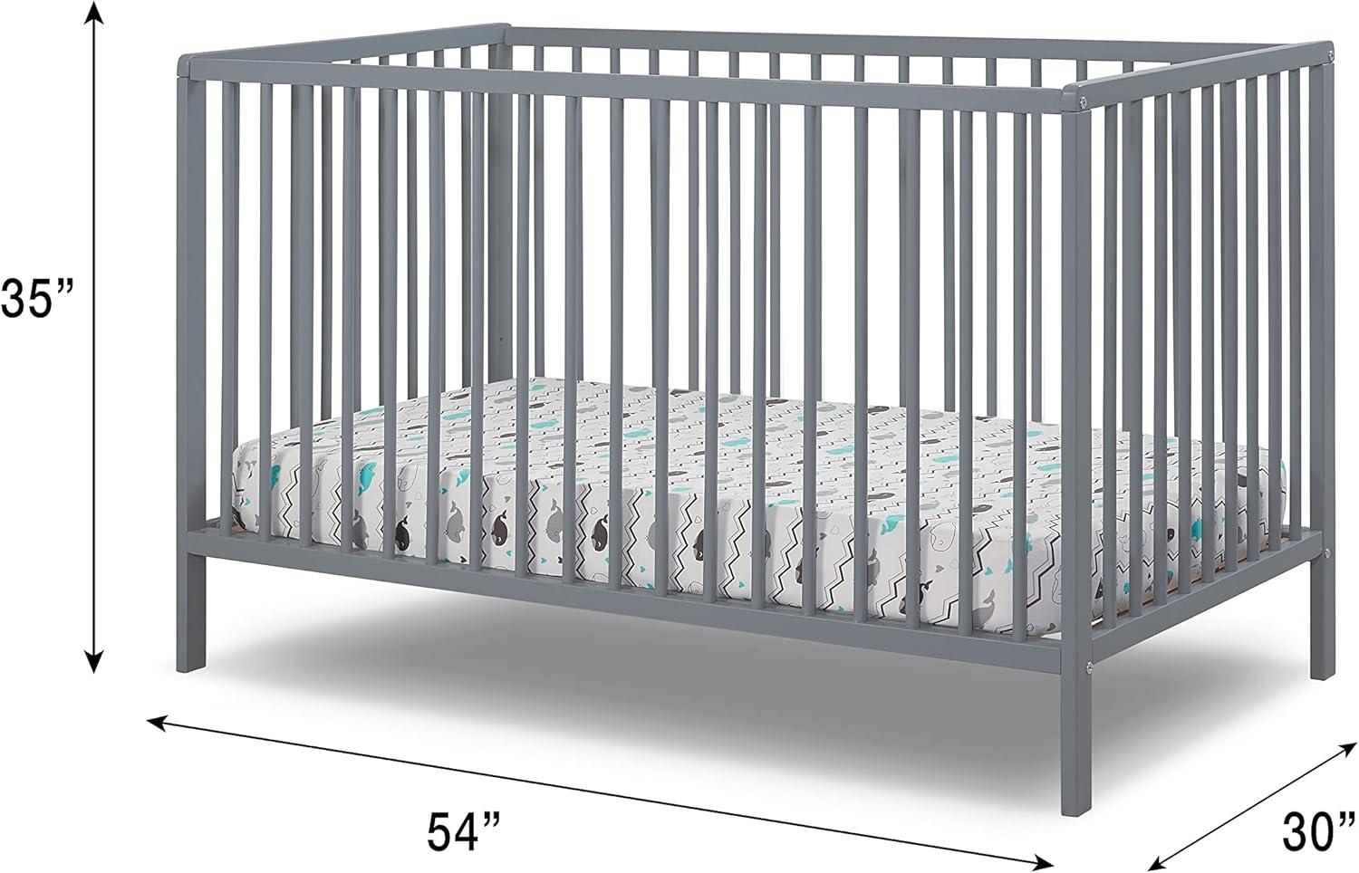 Sorelle Happy 3-in-1 Convertible Crib - Gray