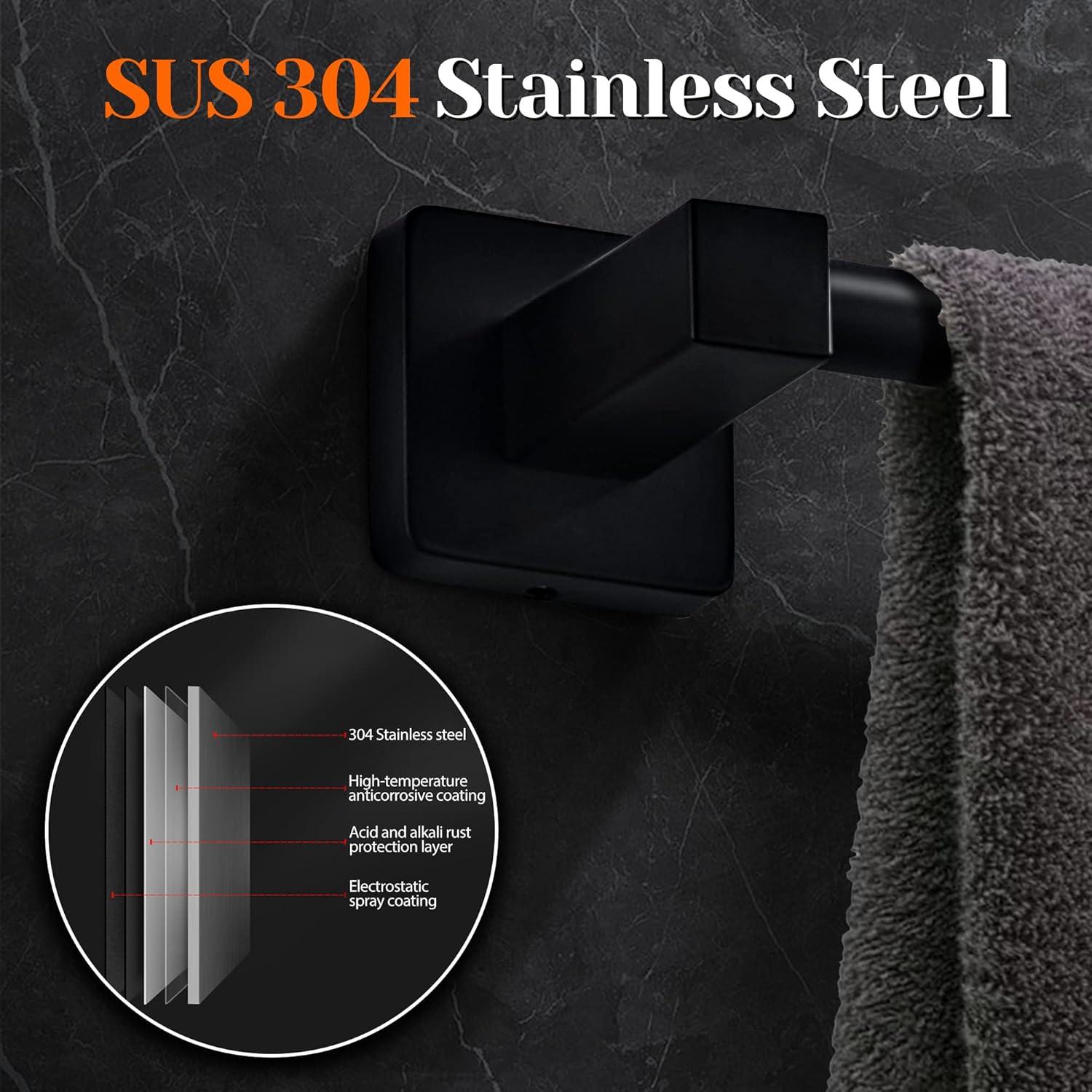 Delta Ara 24 in. Wall Mount Towel Bar Bath Hardware Accessory in Matte Black 77524-BL