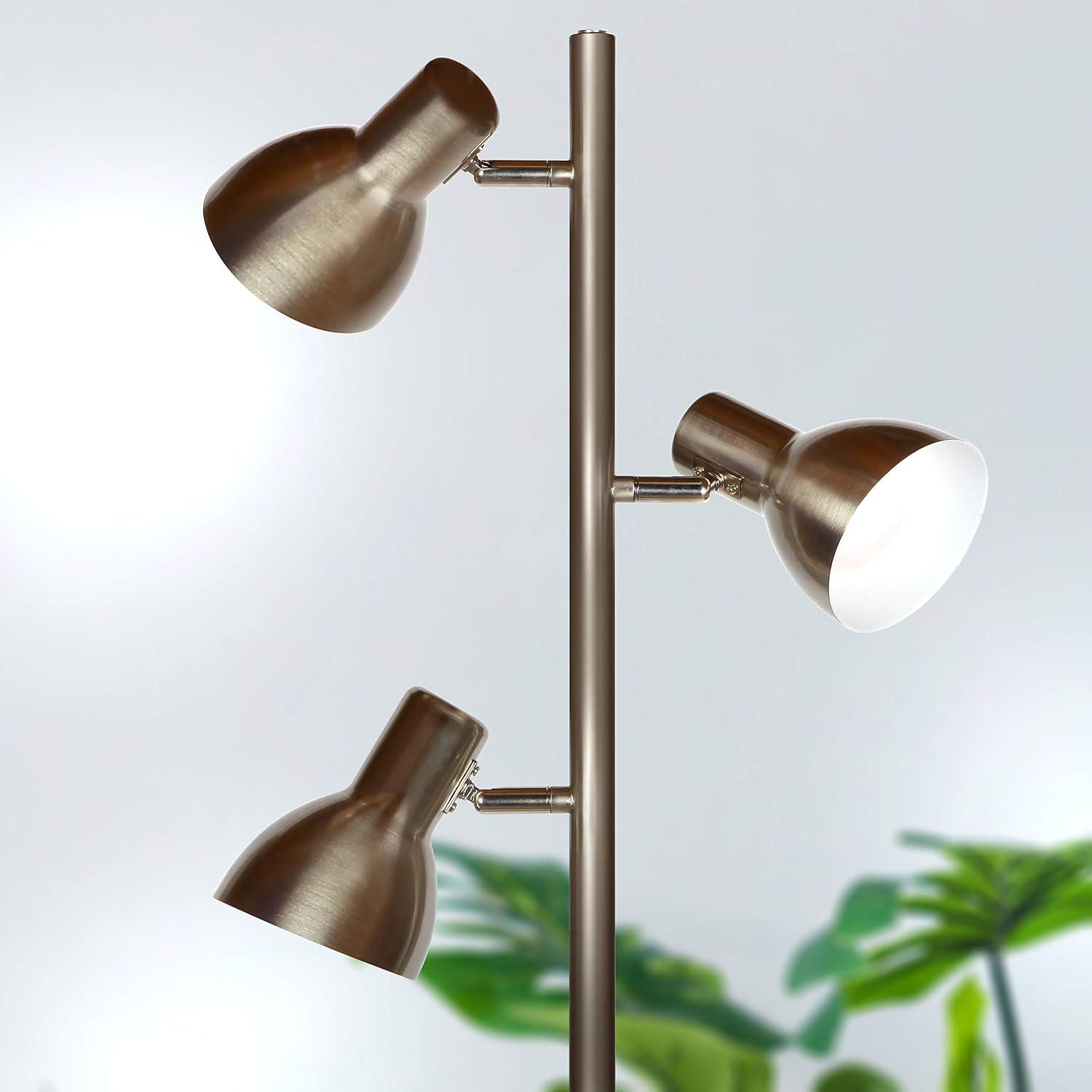 Ethan 65.5 in. Mid-Century Modern 3-Light 3-Way Dimming LED Floor Lamp with 3 Metal Cone Shades