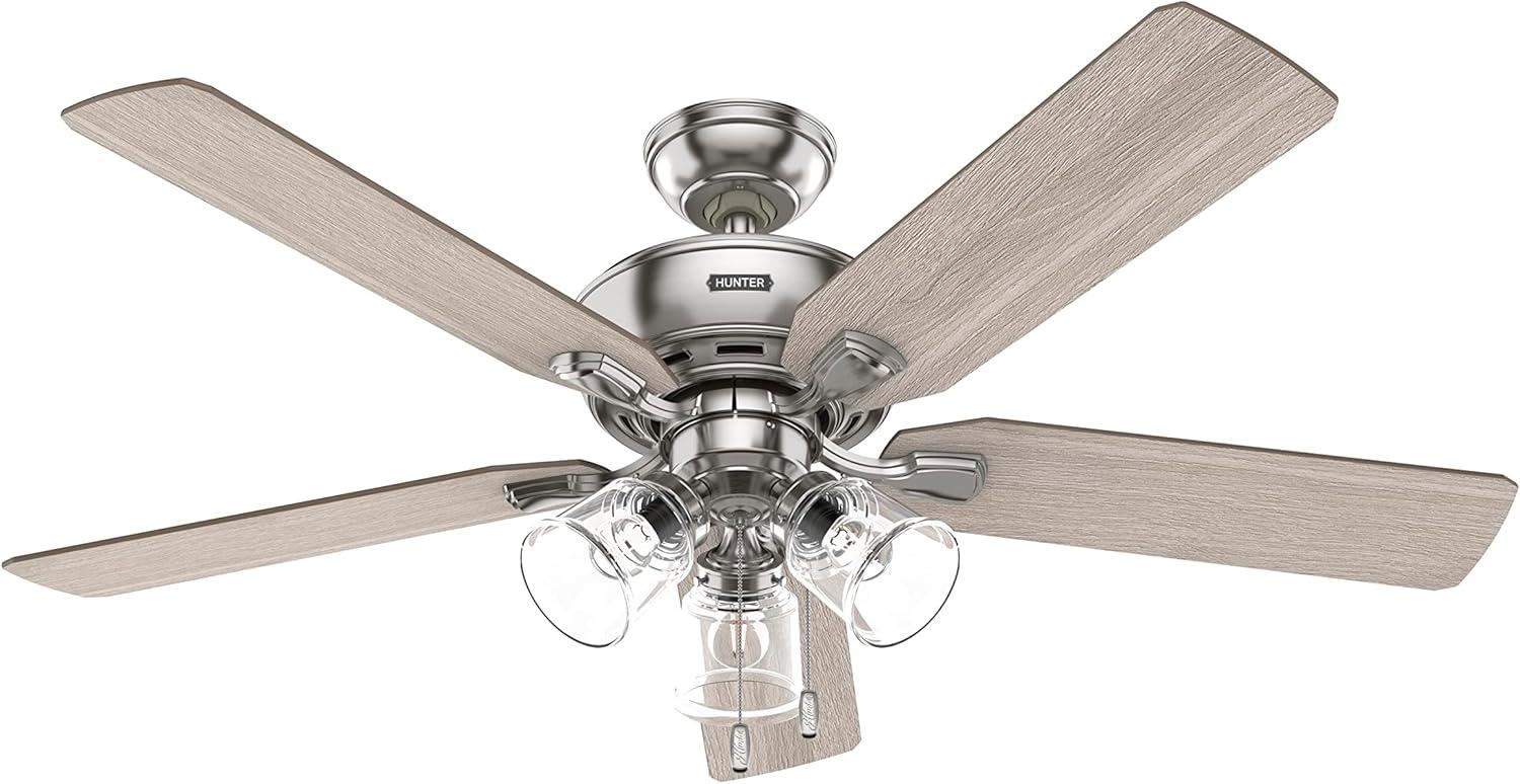 52" Rosner 5 - Blade Ceiling Fan With Lights and Pull Chains