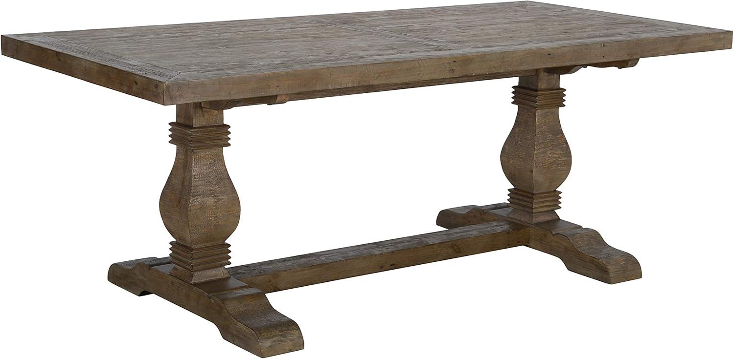 Quincy Rustic Reclaimed Pine 78" Dining Table in Weathered Brown