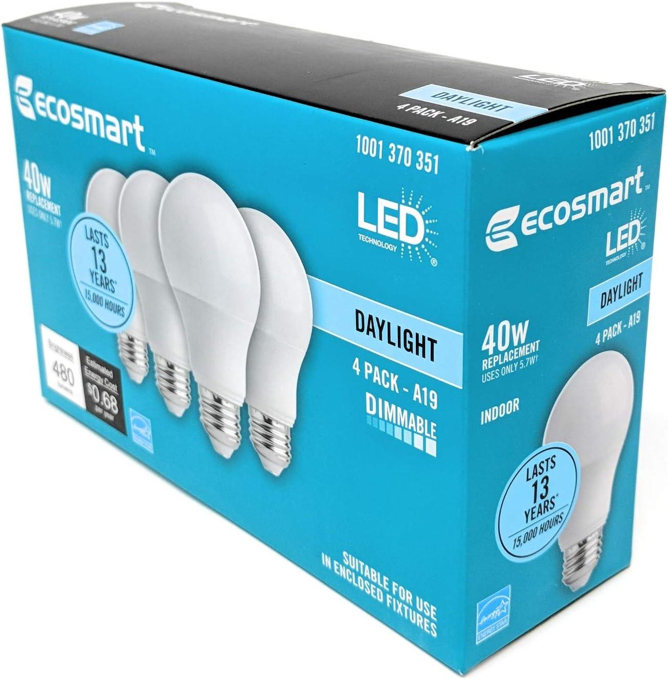 White Frosted Dimmable LED Light Bulb 4-Pack