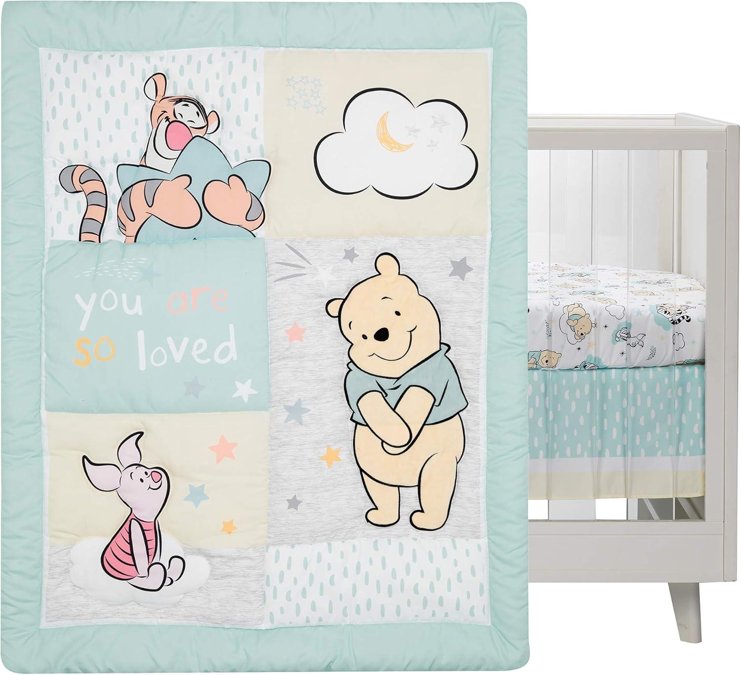 Lambs & Ivy Disney Baby Winnie the Pooh Hugs 3-Piece Nursery Crib Bedding Set