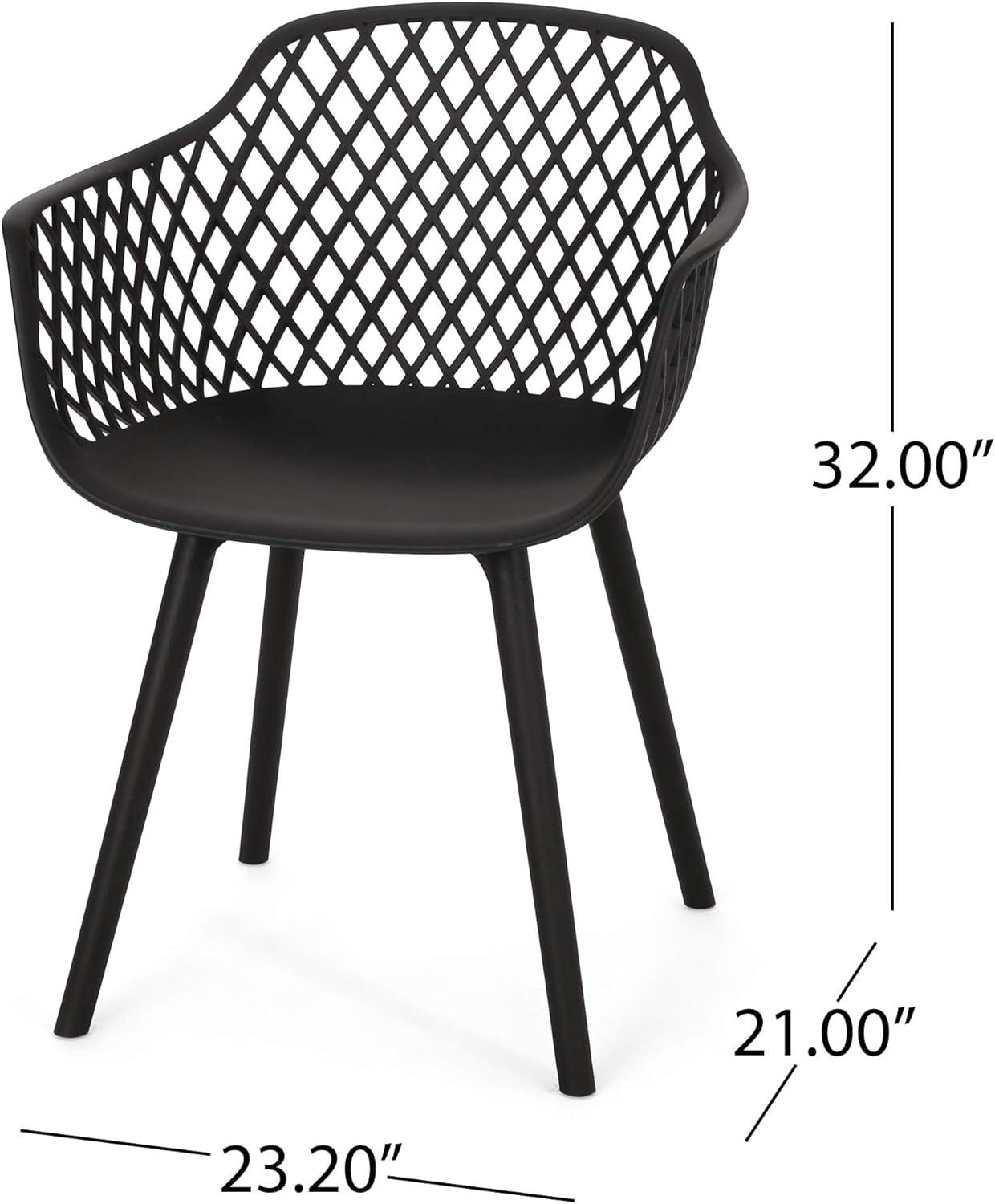 Christopher Knight Home Poppy Modern Resin Dining Chairs, Black