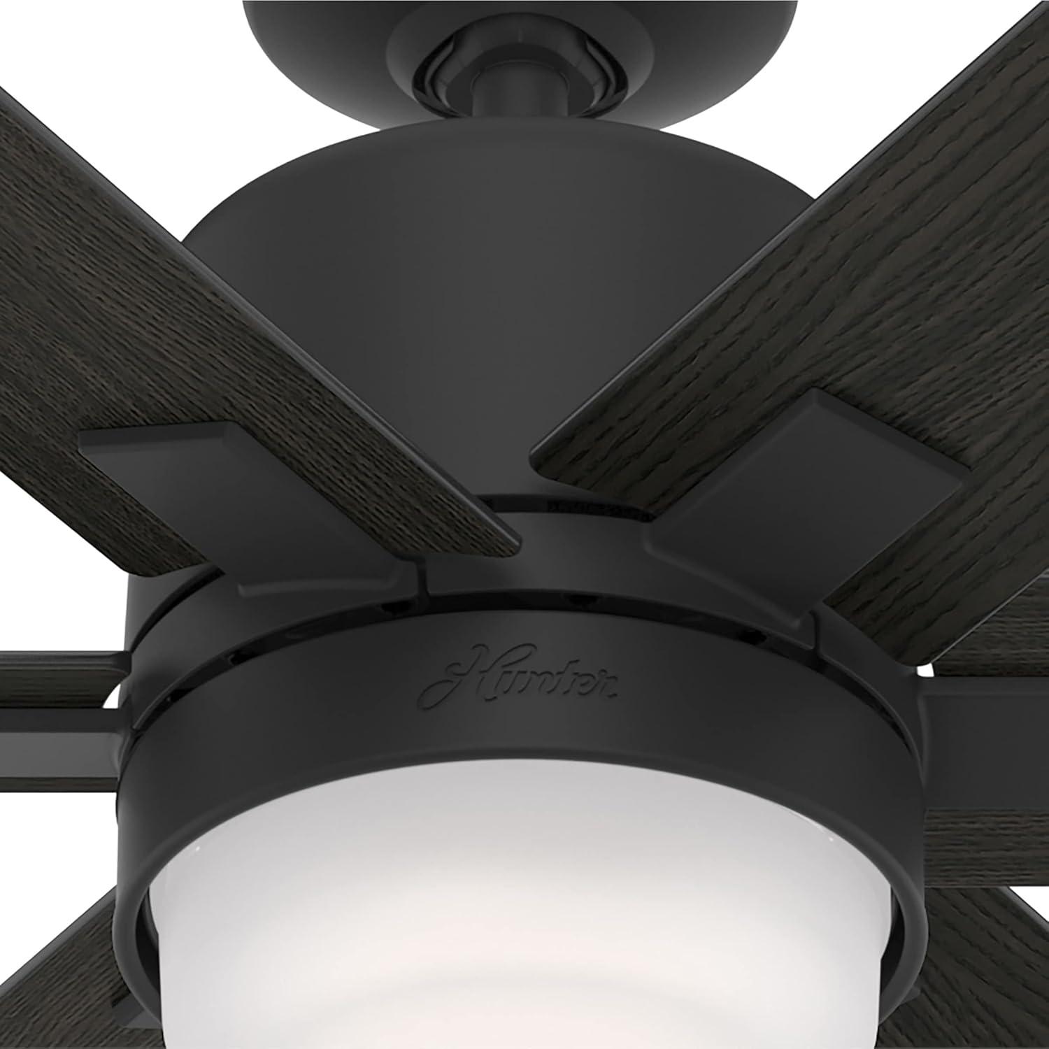 Radeon 44" Matte Black Smart Ceiling Fan with LED Light and Remote