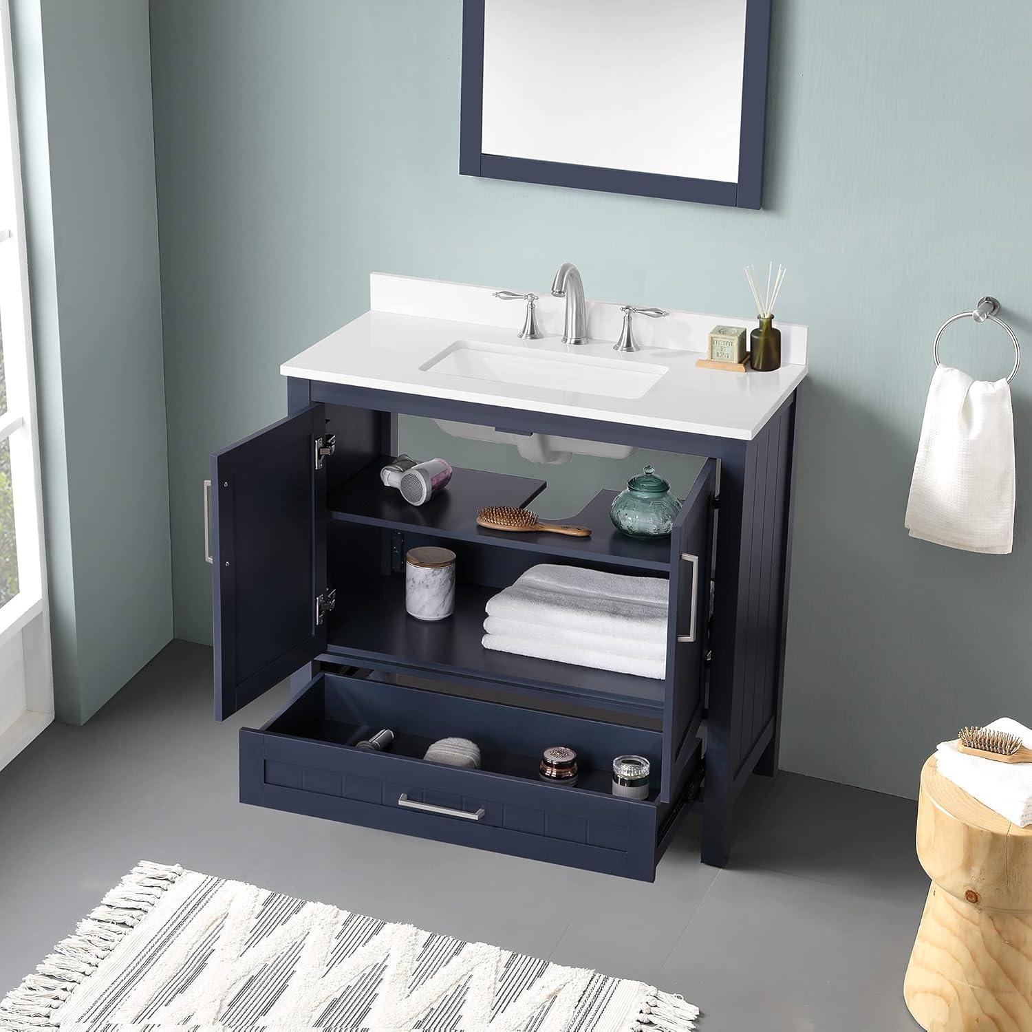 Ove Decors OVE Decors Kansas 36" Single Bathroom Vanity, in Midnight Blue Finish