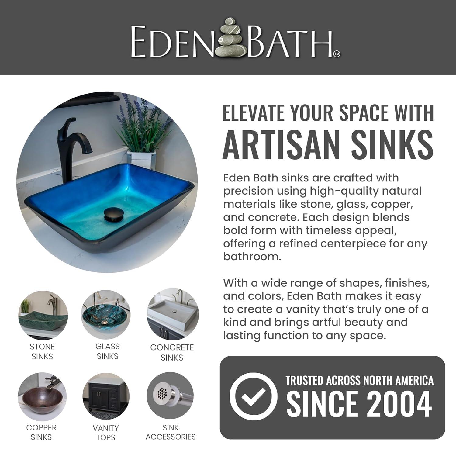 Eden Bath 16.38'' Tempered Glass Circular Bathroom Sink