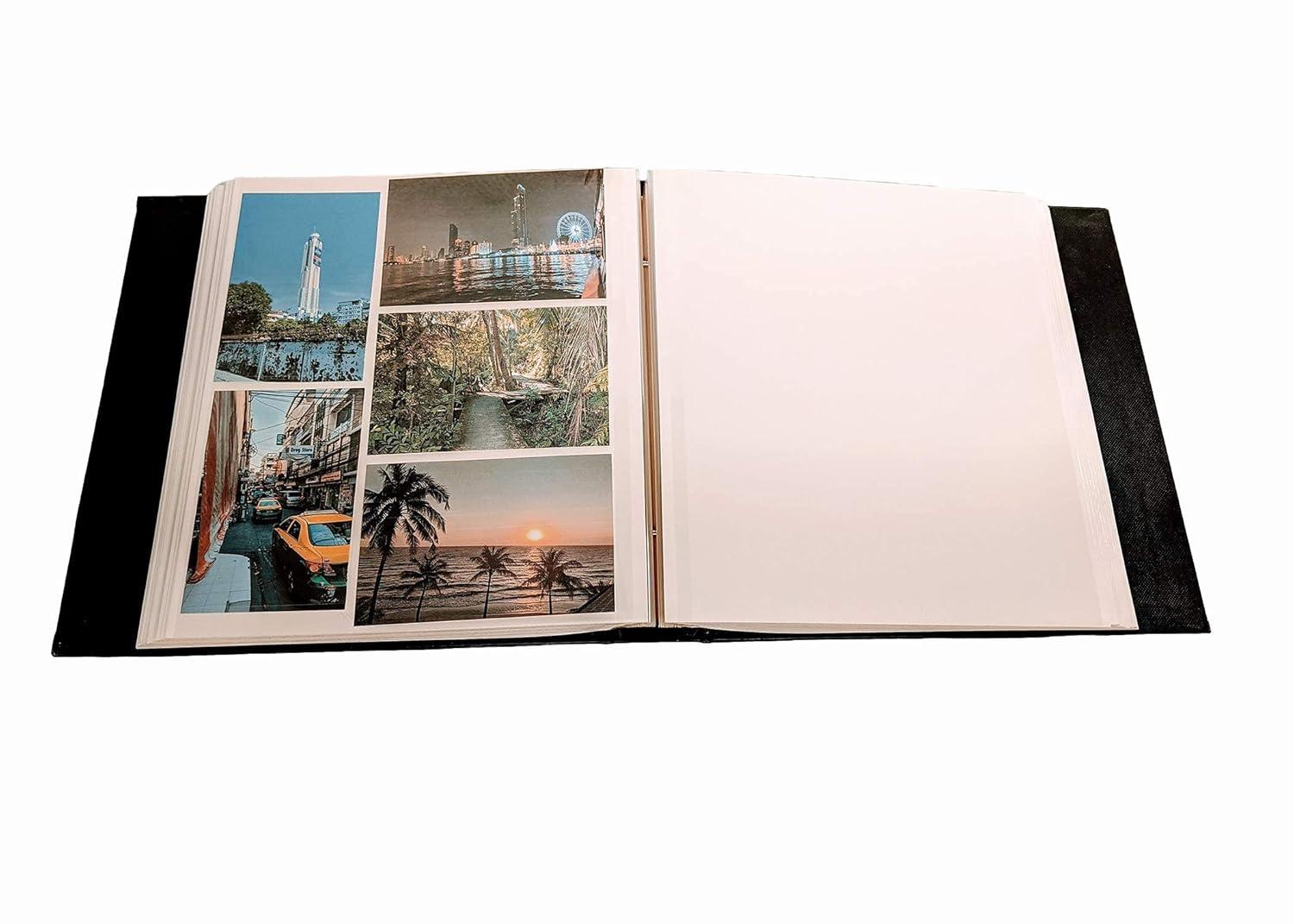 BEACHWATER POOL & SPA, LLC Photo Album Self Adhesive, 100 Pages 50 Sheets, Self Stick Sheet, Scrapbook, Picture Book, 4X6, 5X7, 8X10, 8-1/2X11, Replaceable Pages