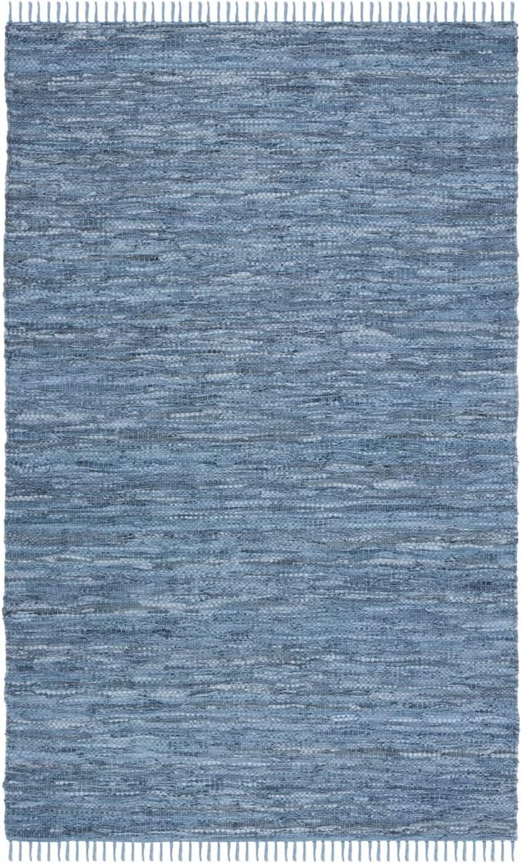 SAFAVIEH Vintage Leather Christal Solid Area Rug, Blue/Grey, 4' x 6'