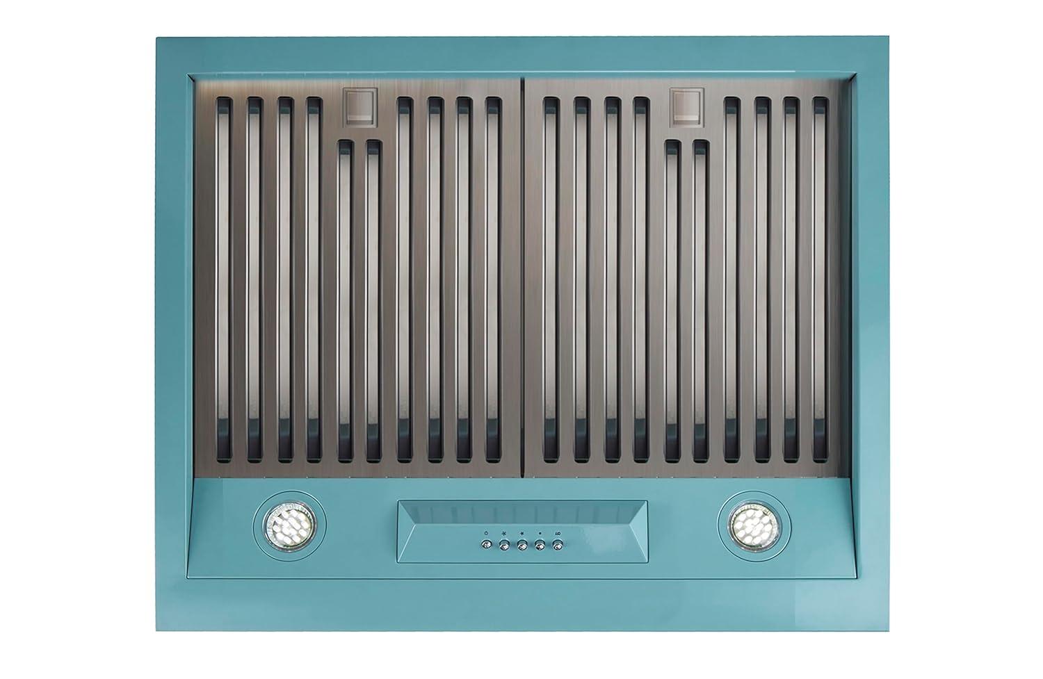 Classic Retro 24" 500 CFM Ducted Under Cabinet Range Hood with Stainless Steel Baffles and Light