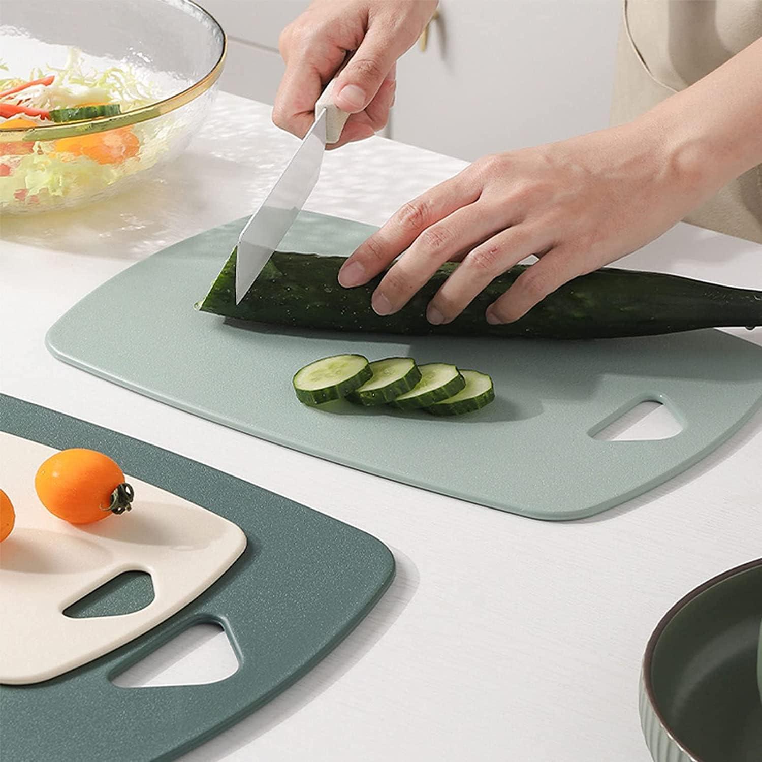 Clearance! Cutting Board Set Cutting Boards for Kitchen, Plastic Chopping Board Set Of 3 with Easy Grip Handle, Dishwasher Safe(Green)